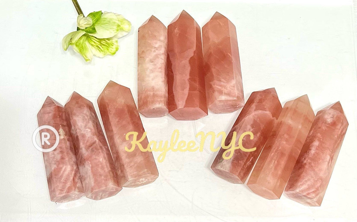 Wholesale Lot 2 Lbs Natural Strawberry Calcite Obelisk Tower Point Crystal Energy