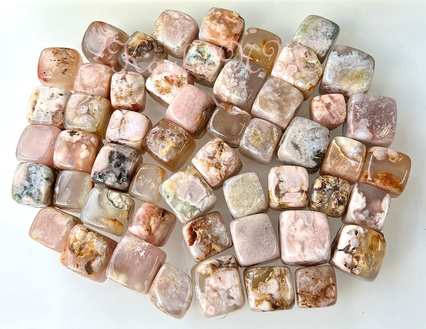 Wholesale Lot 2 Lbs Natural Flower Agate Tumble Healing Energy Nice Quality