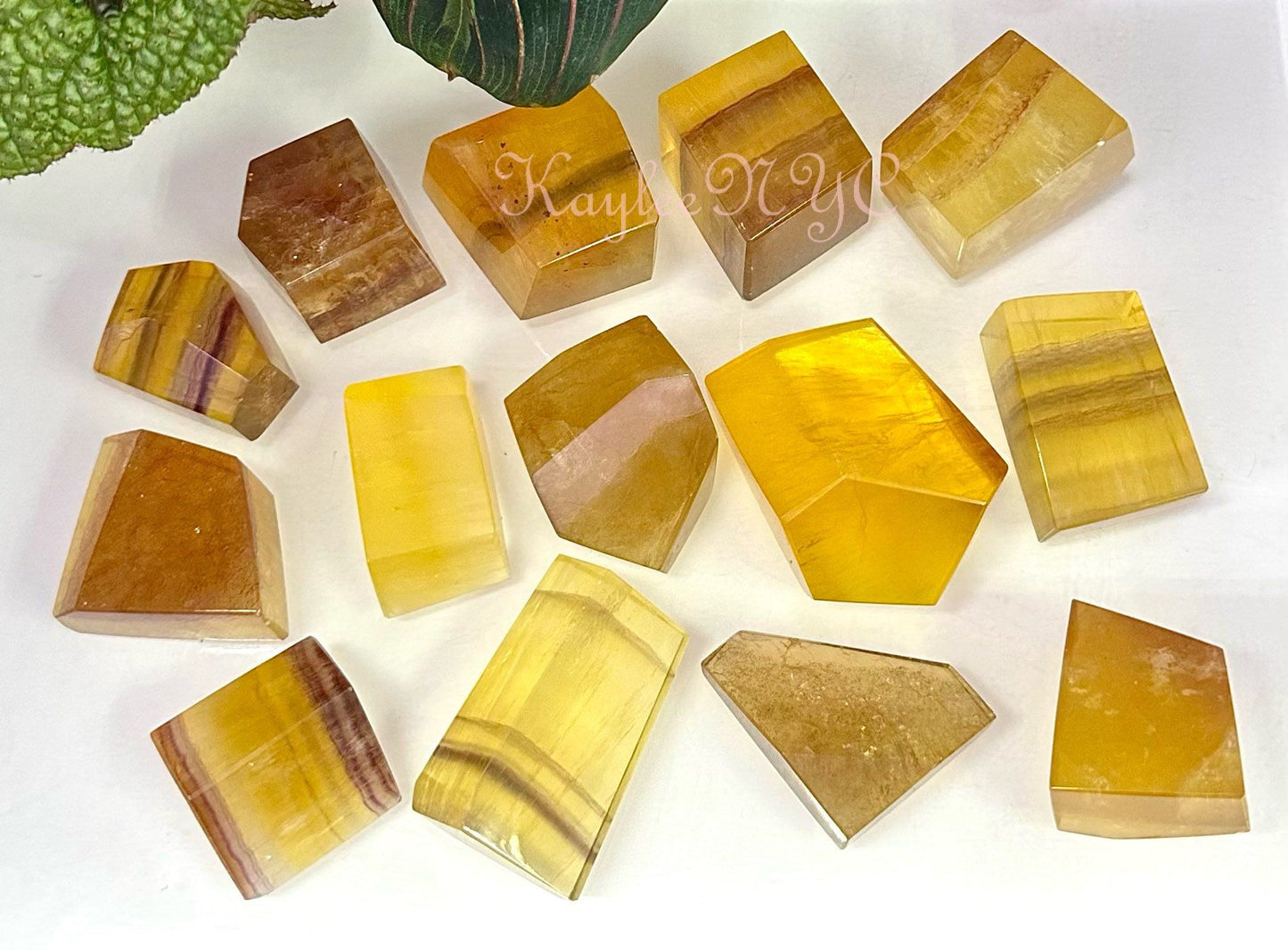 Wholesale Lot 2 lbs Natural Yellow Fluorite Crystal Polished Freeform Healing Energy