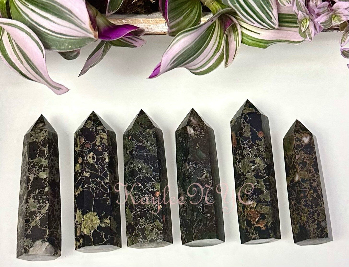 Wholesale Lot 1 Lb Natural Plum Blossom Jade Obelisk Tower Point Crystal Natural