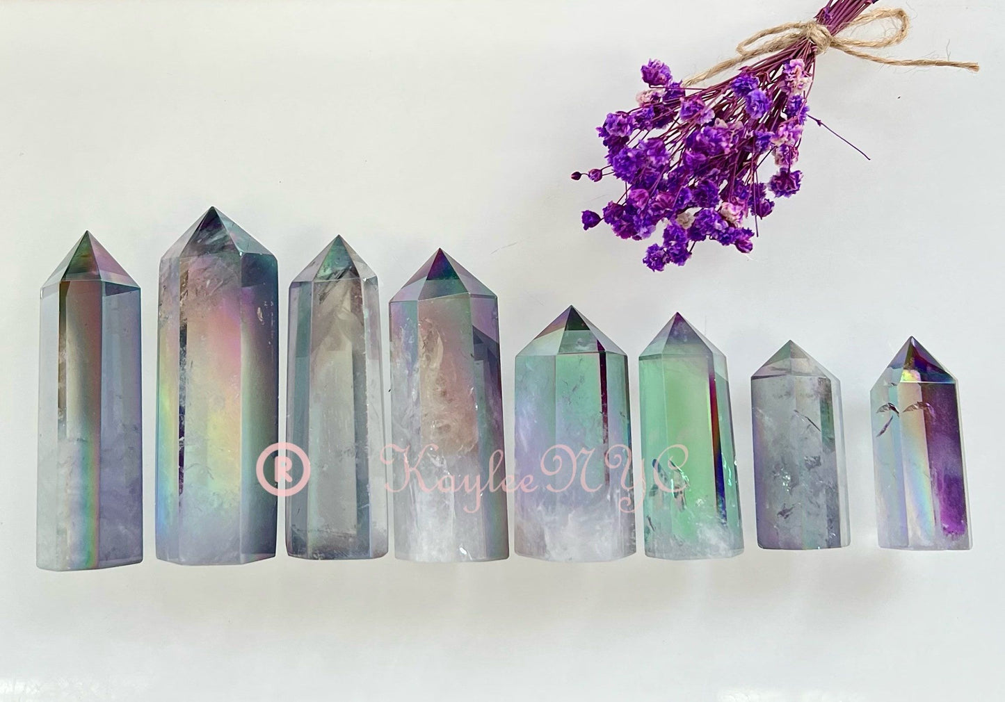 Wholesale Lot 1 lb Tanzine Aura Quartz Tower Obelisk Point Crystal Energy Healing