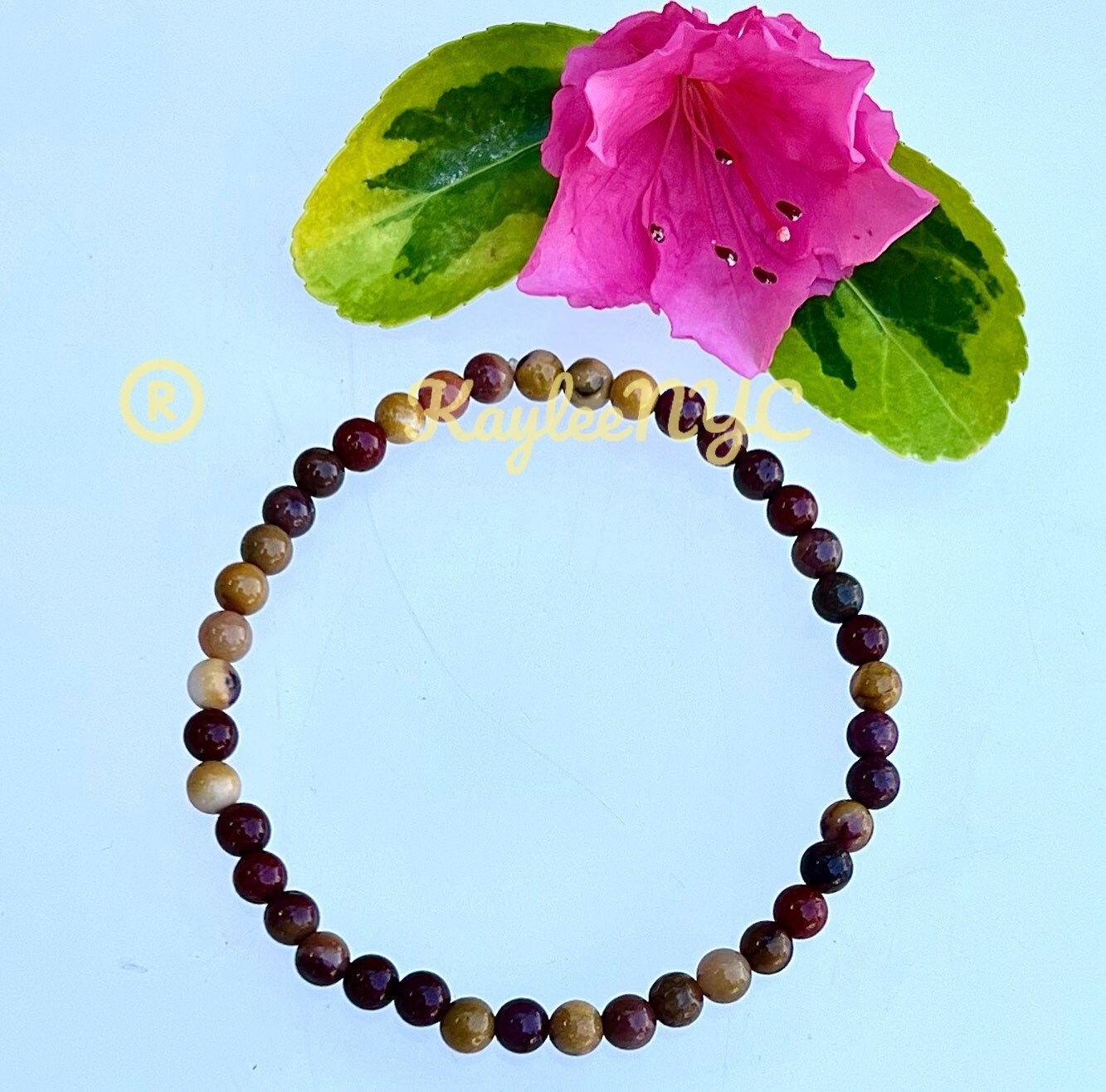 Wholesale Lot 6 Pcs Natural Mookaite 4mm 7.5” Crystal Healing Stretch Bracelet