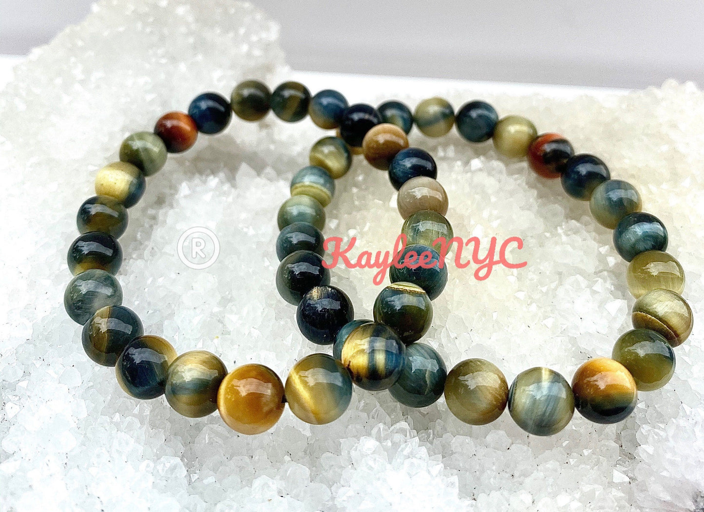 Wholesale 6 Pcs Natural Dream Tiger Eye 8mm 7.5” Stretch Bracelet Crystal Healing Energy