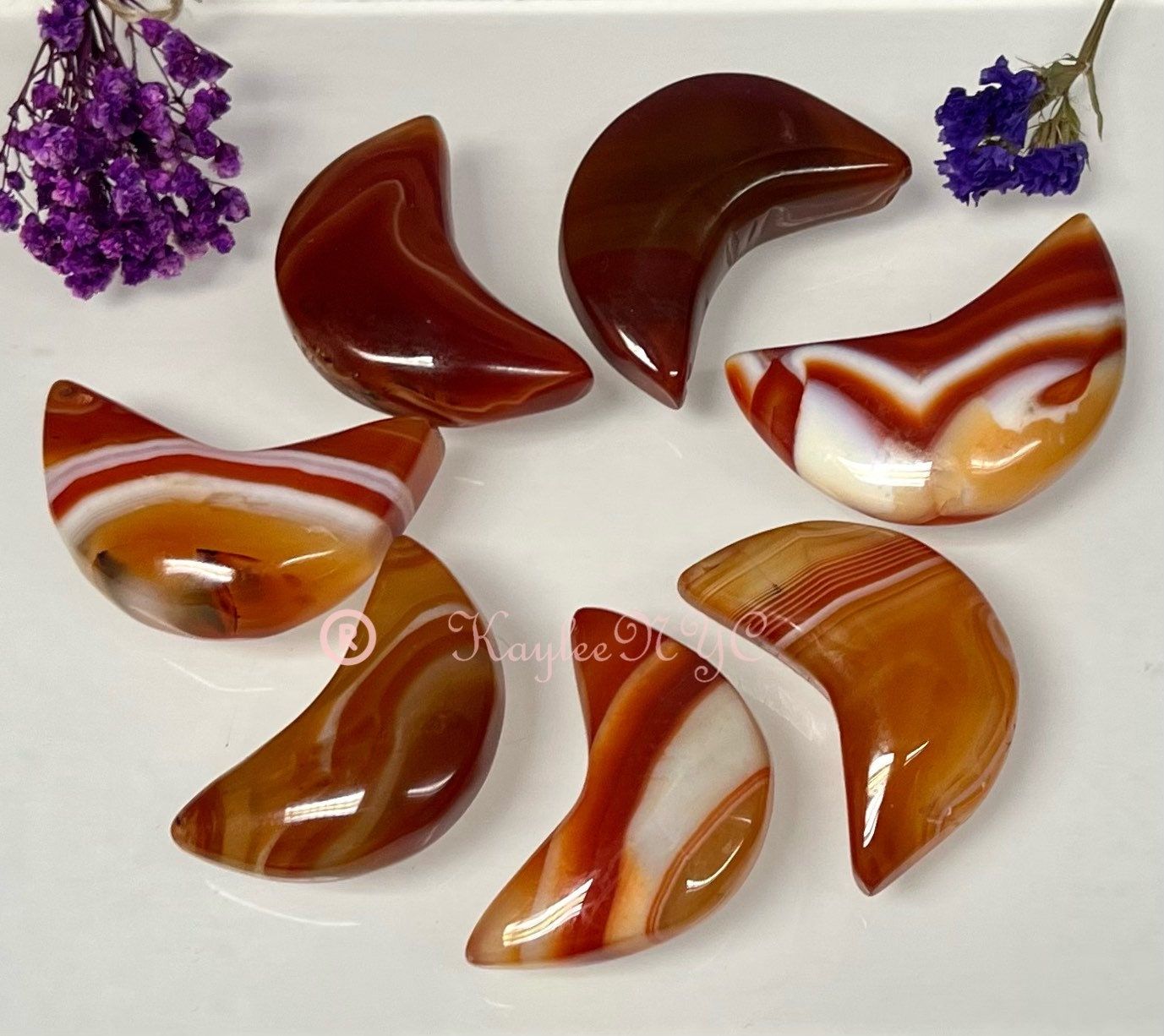 Wholesale Lot 6-7 PCs Natural Carnelian Crystal Moon Healing Energy