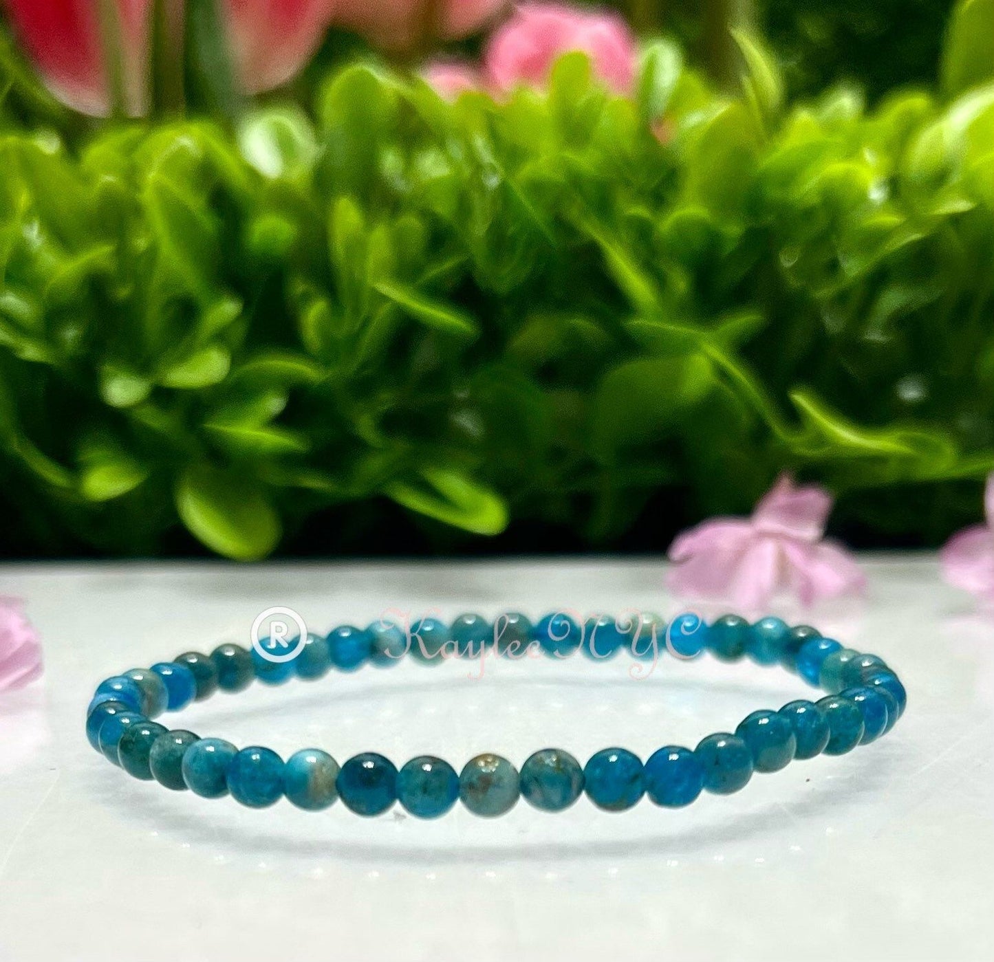 Wholesale Lot 6 Pcs Natural Apatite 4mm 7.5” Crystal Healing Stretch Bracelet