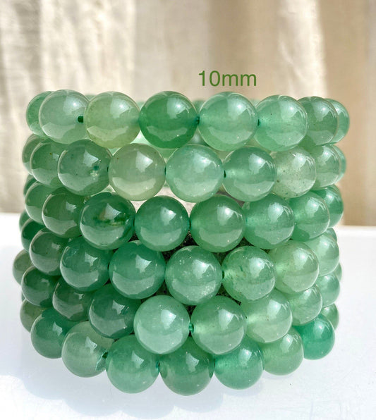 Wholesale Lot 6 Pcs Green Aventurine 10mm 8.5” Crystal Healing Stretch Bracelet