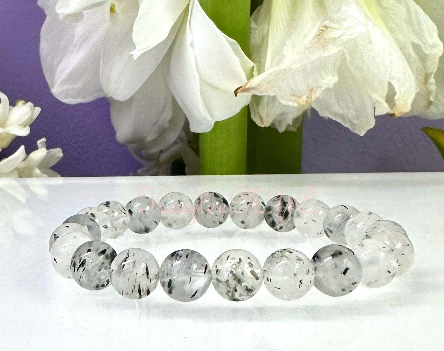 Wholesale Lot 6 Pcs Natural Biotite Mica Quartz 8mm 7.5” Crystal Healing Stretch Bracelet