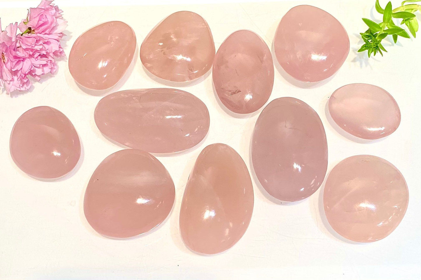 Wholesale Lot 2 Lbs Natural Rose Quartz Crystal Palm Stone Healing Energy