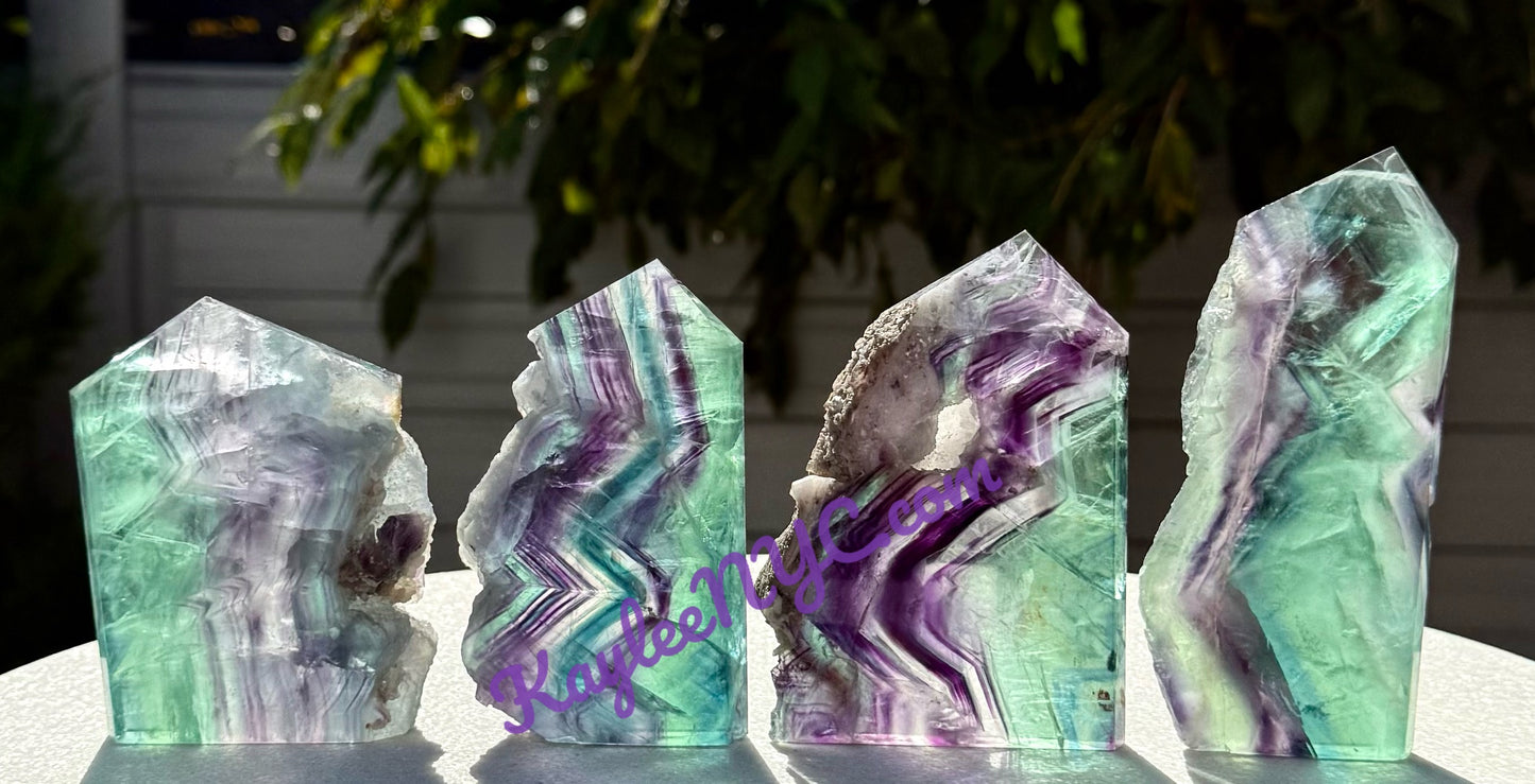 Wholesale Lot 3-5pcs Fluorite Obelisk Point Crystal Natural Energy 2.8-3lbs