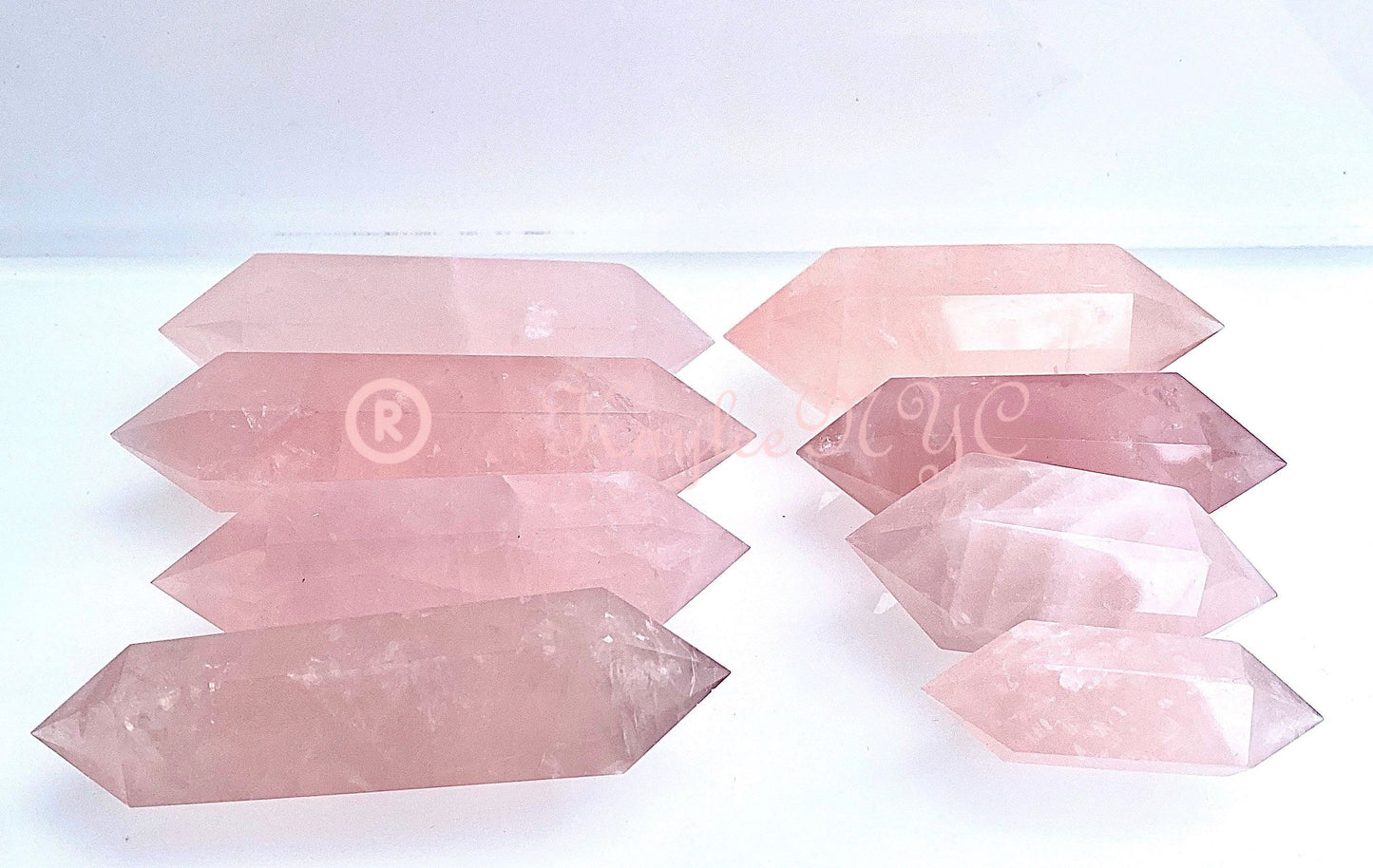 Wholesale Lot 1 Lb Natural Rose Quartz Double Terminated Point Crystal Healing Quality