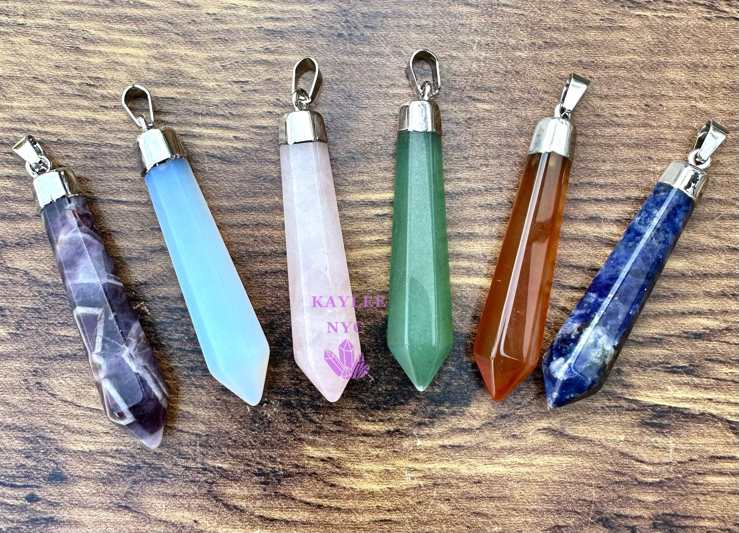 Wholesale Lot 6 Pcs Mix Crystal Pendant Healing Energy