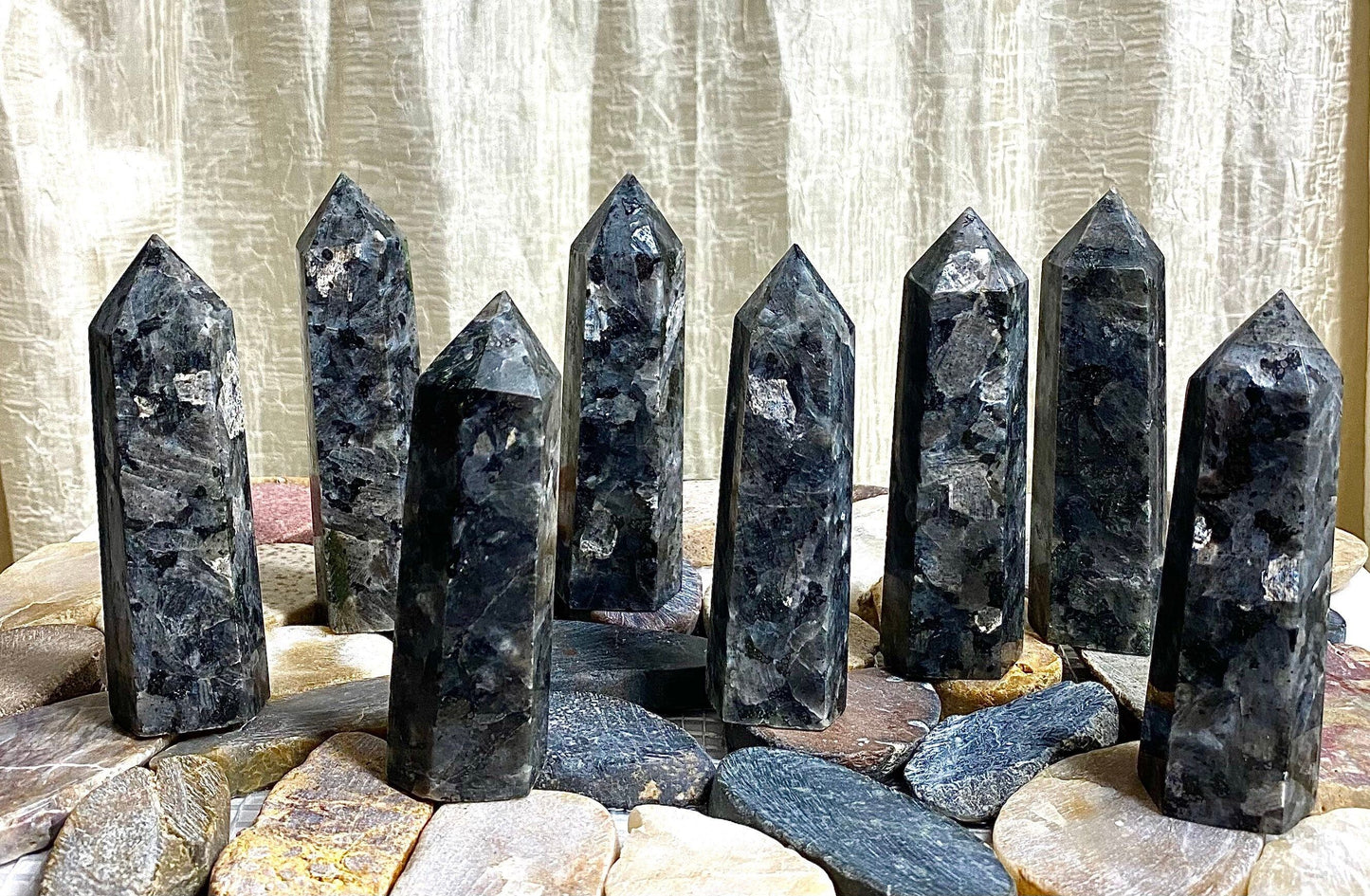 Wholesale Lot 2 Lbs Natural Larvikite Obelisk Tower Point Crystal Energy