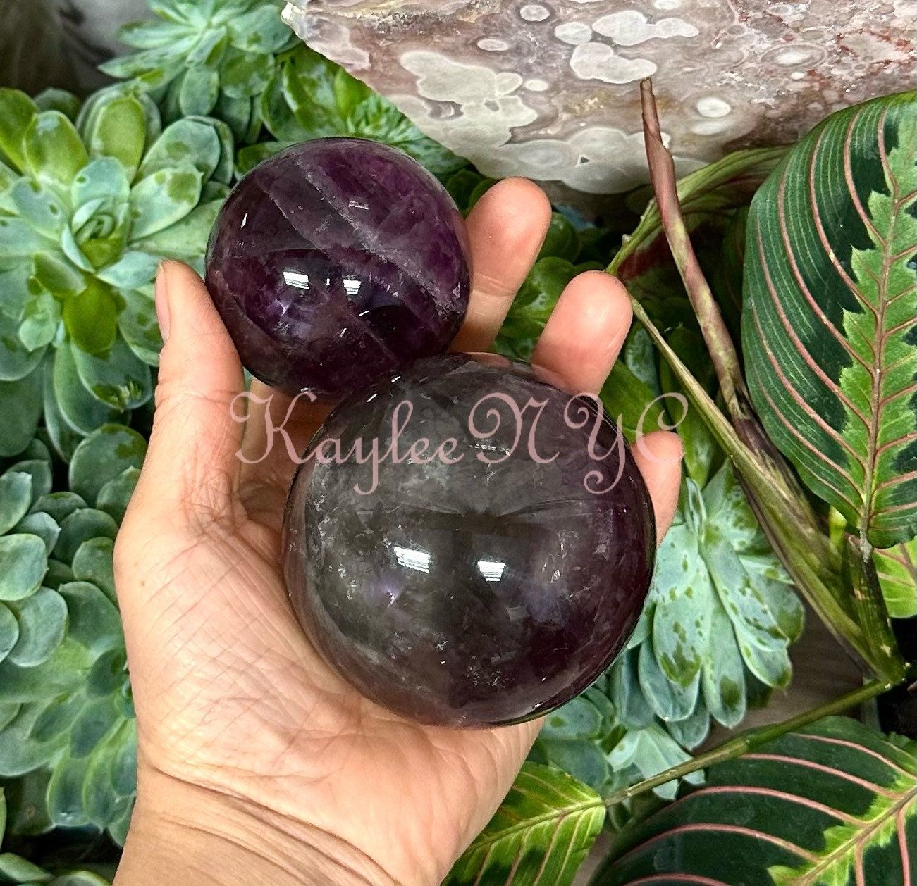 Wholesale Lot 4-5 Pcs Natural Watermelon Fluorite Spheres Crystal Ball 4.8 to 5 Lbs