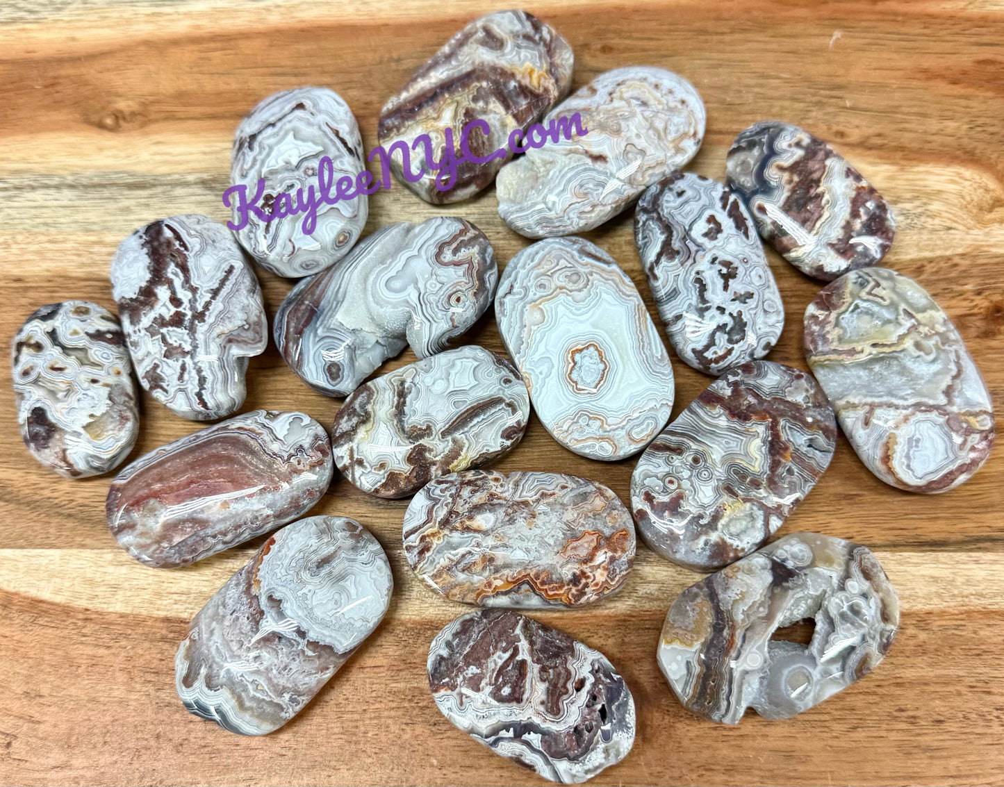 Wholesale 2 Lb Lot Natural Mexican Lace Agate Palm Stones Crystal Energy