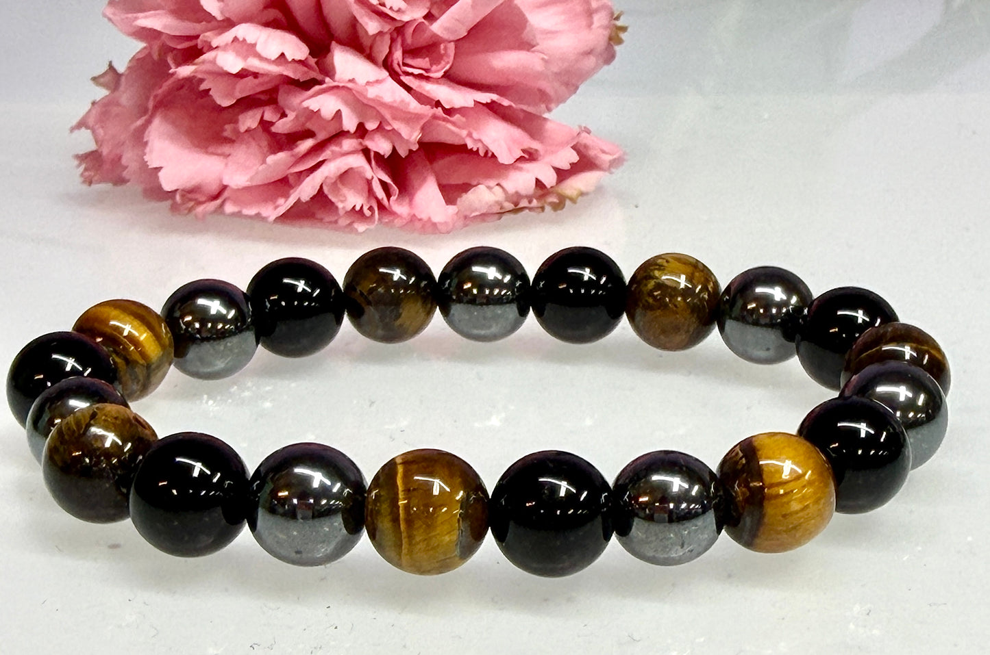 Wholesale Lot 6 Pcs Natural Protection 10mm Crystal Healing Stretch Bracelet 8”