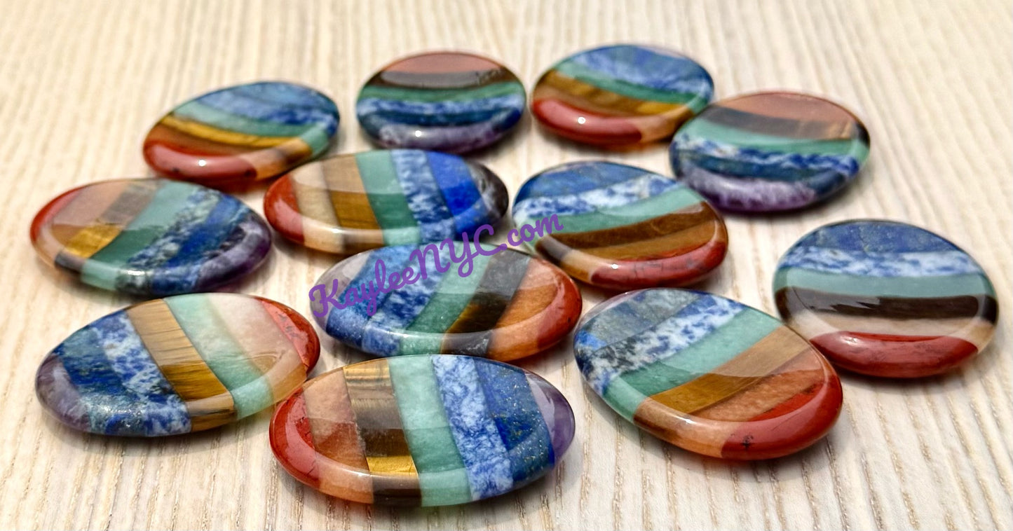 12 PCs Natural Crystals Chakra Worry Stone Healing Energy