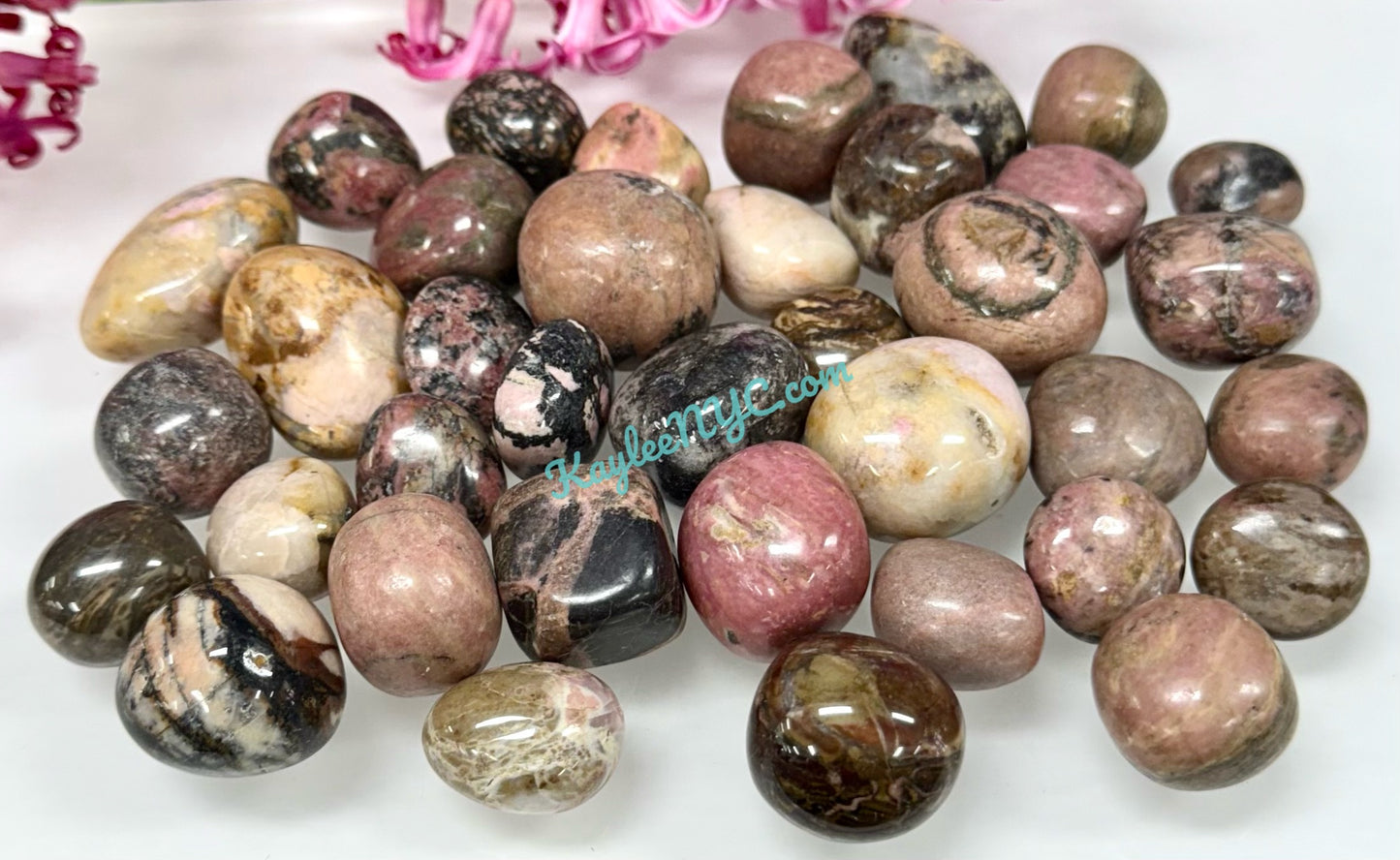 Wholesale Lot 2 Lbs Natural Rhodonite Tumble Healing Energy