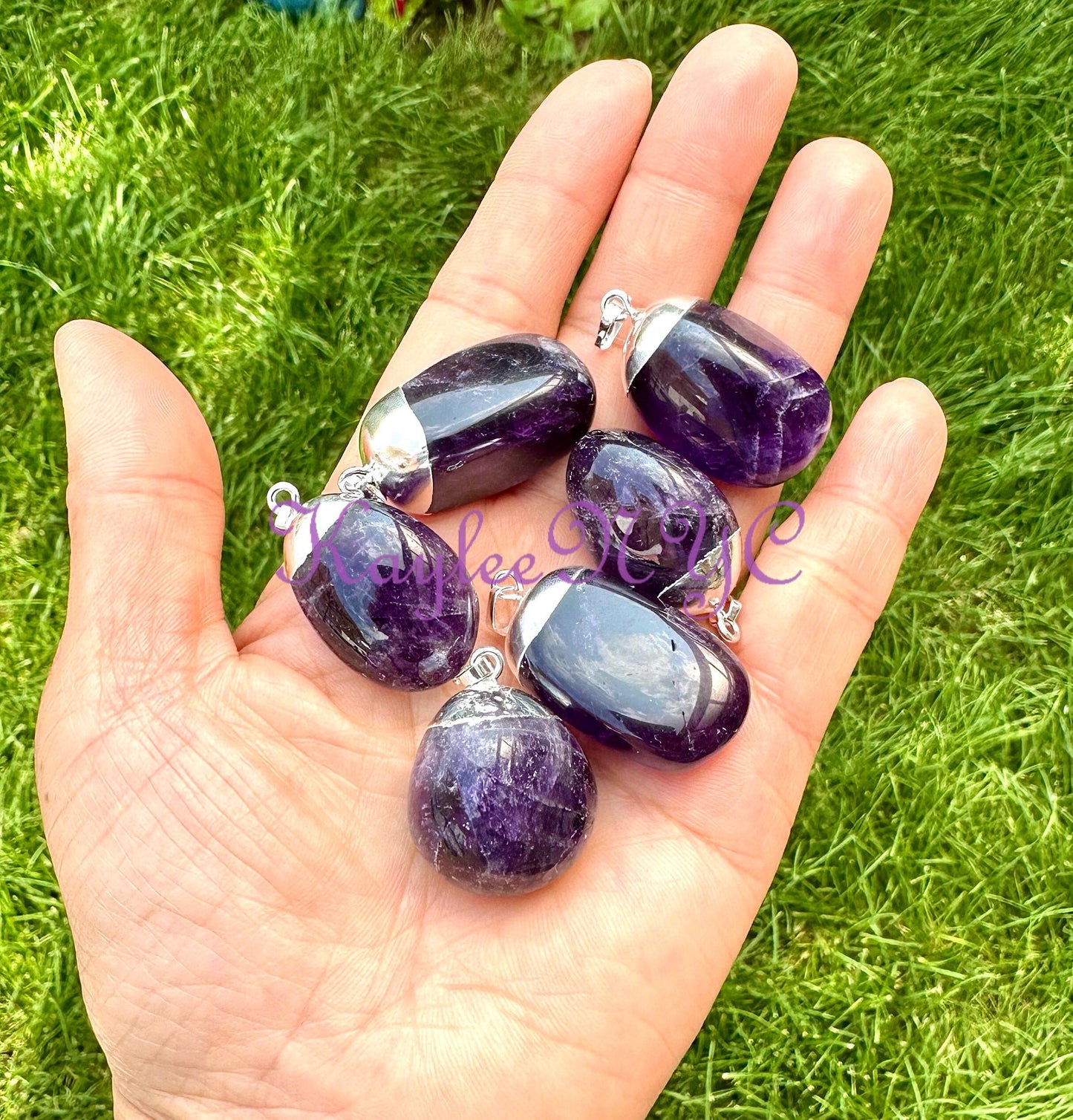 Wholesale Lot 6 Pcs Natural Amethyst Pendant Natural Healing