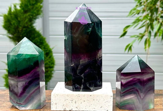 Wholesale Lot 2-3 pcs large Natural Fluorite obelisk Tower Point Crystal Healing Energy 6.8-7lbs