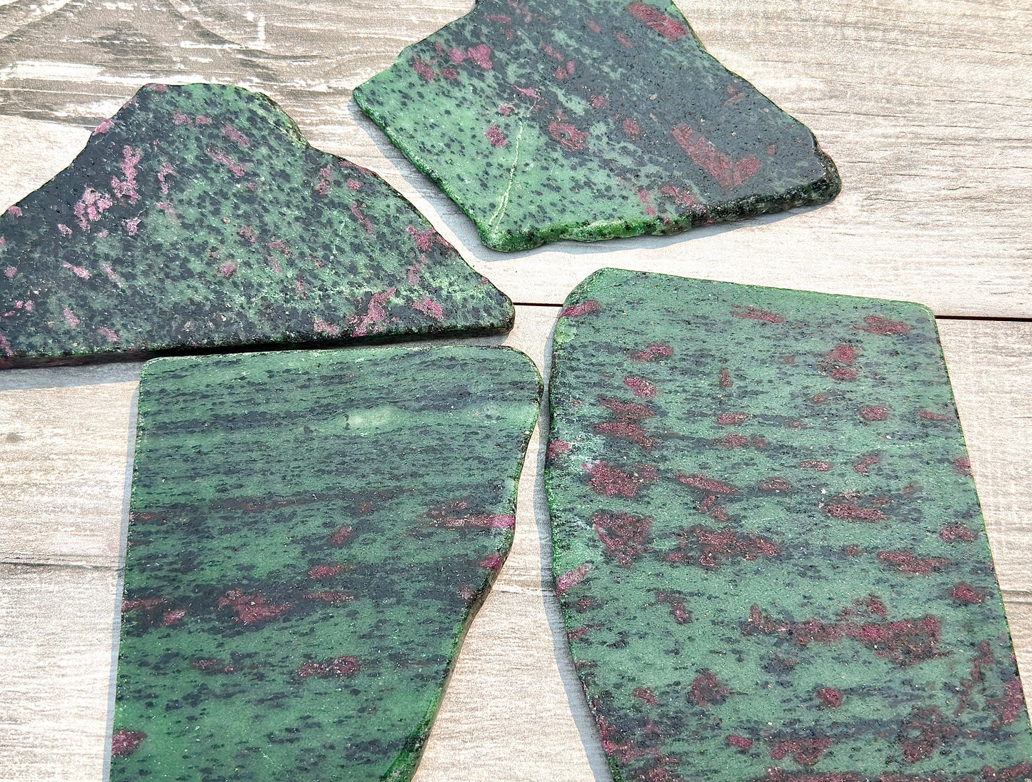 4-5 pcs Natural Ruby Zoisite Slabs Crystals Healing Energy