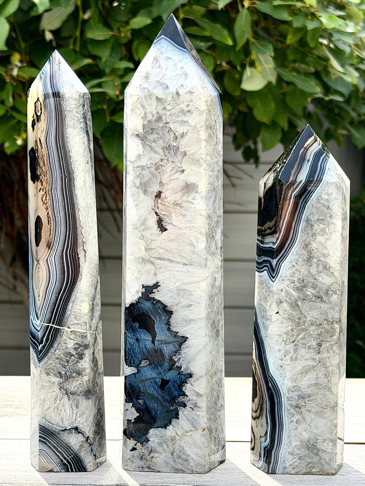 2-4 pcs Natural Black Onyx large Tower Obelisk