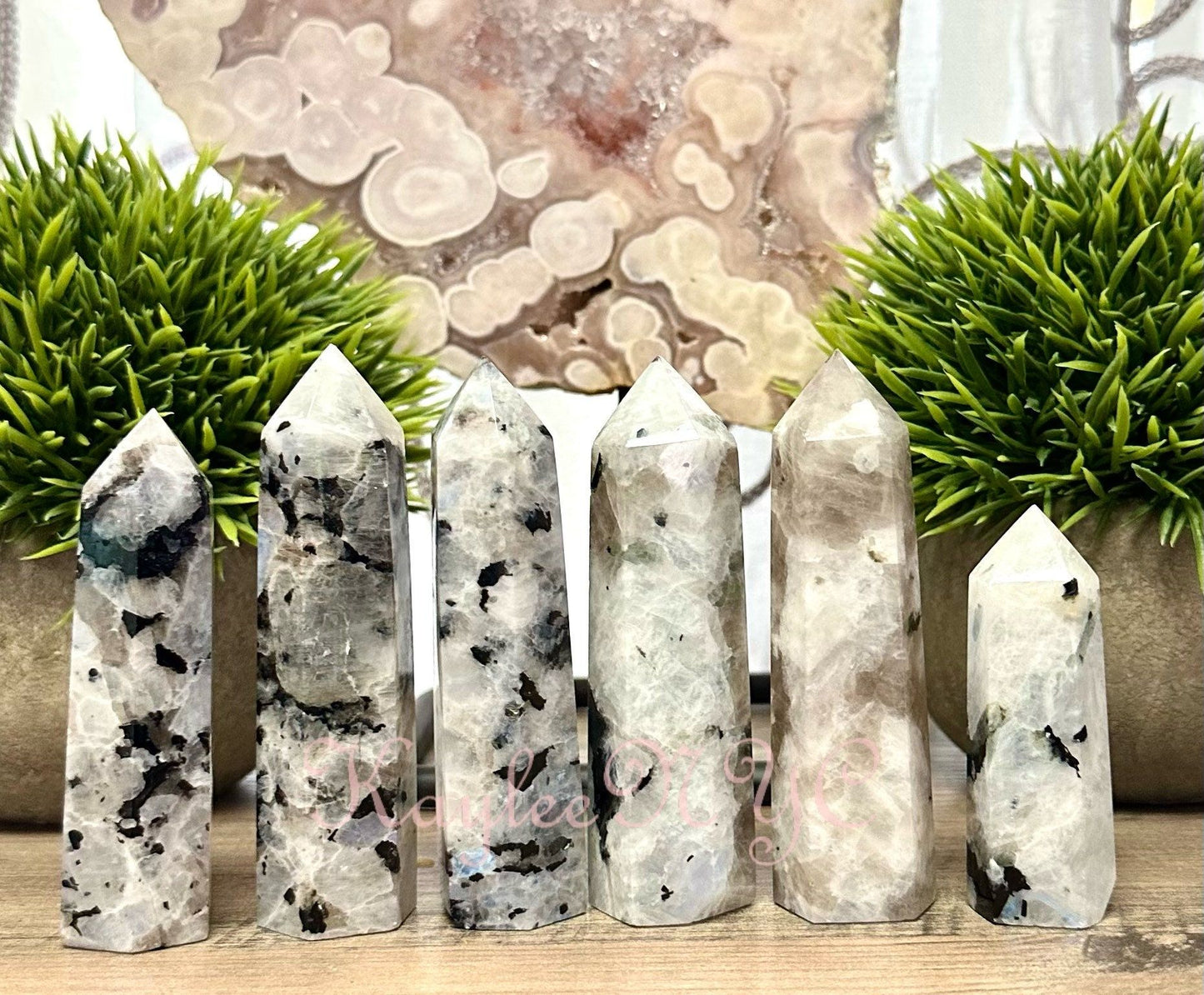 Wholesale Lot 1 lb Natural Rainbow Moonstone Tower Obelisk Point Wand Crystal Energy Healing