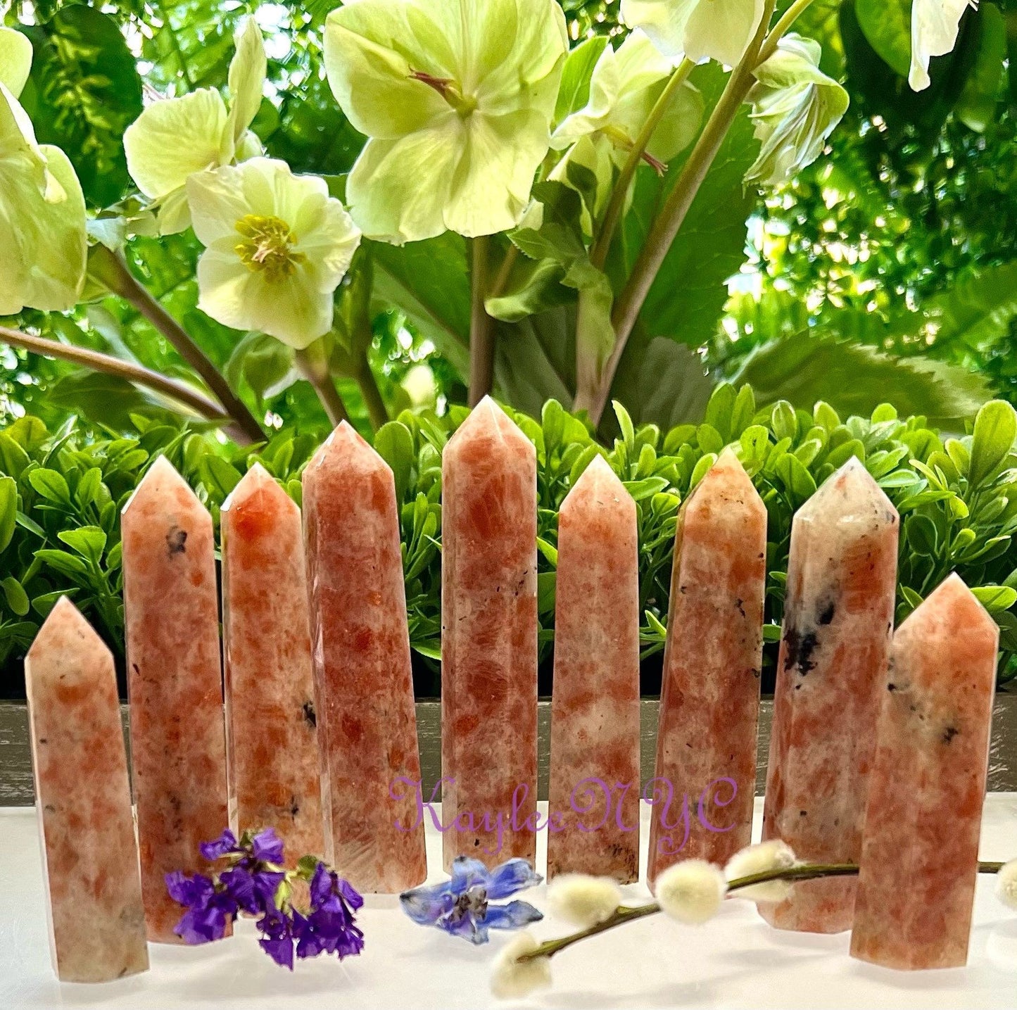 Wholesale Lot 1 lb Natural Sunstone Tower Obelisk Point Wand Crystal Energy Healing