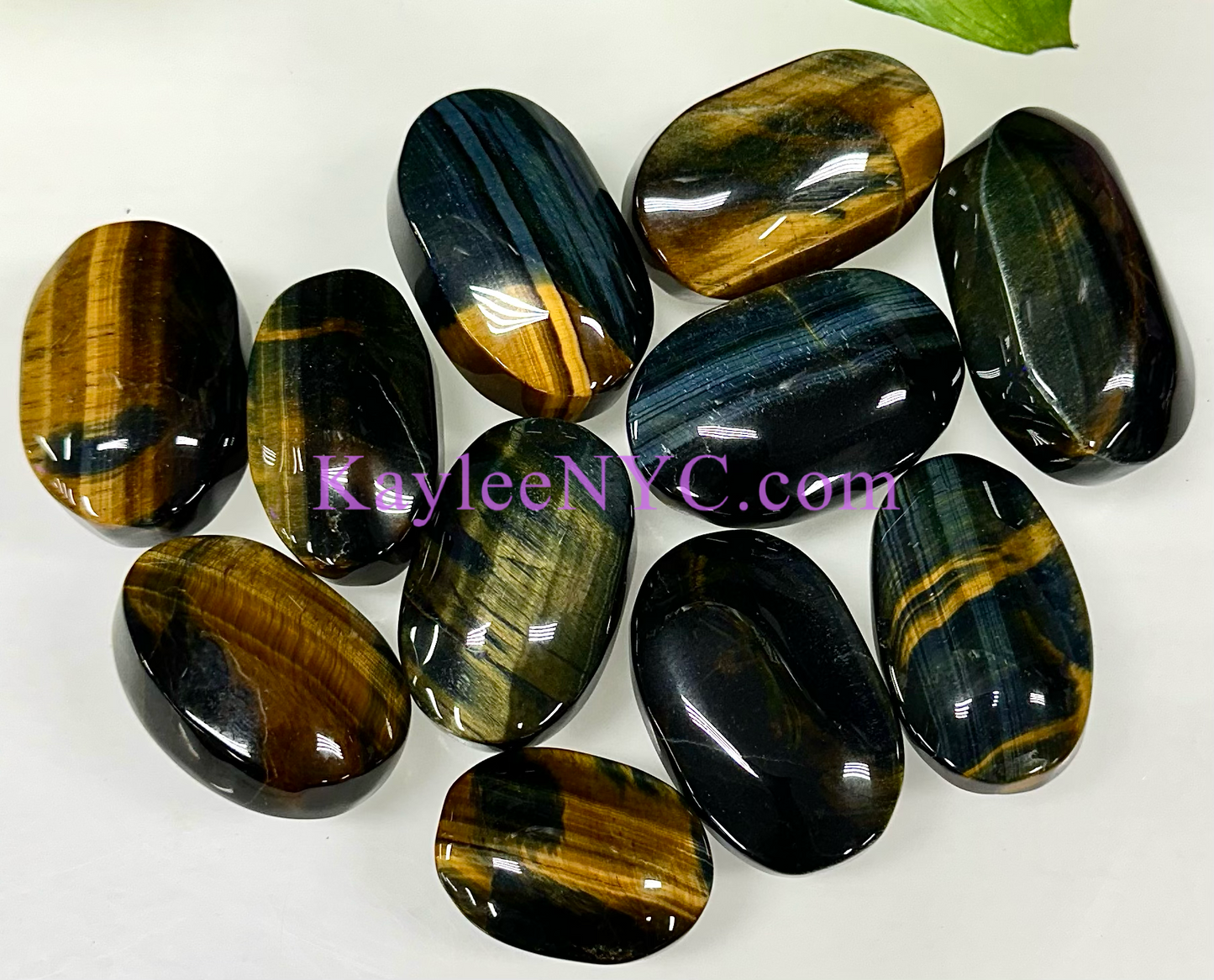 Wholesale Lot 1 Lb Natural Blue Tiger Eye Crystal Palm Stone Healing Energy