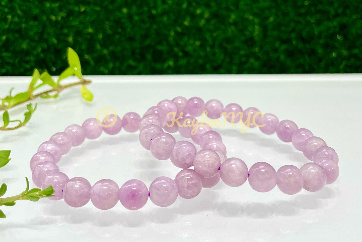 Wholesale 6 Pcs Natural Kunzite 8mm 7.5” Crystal Bracelet Healing Energy