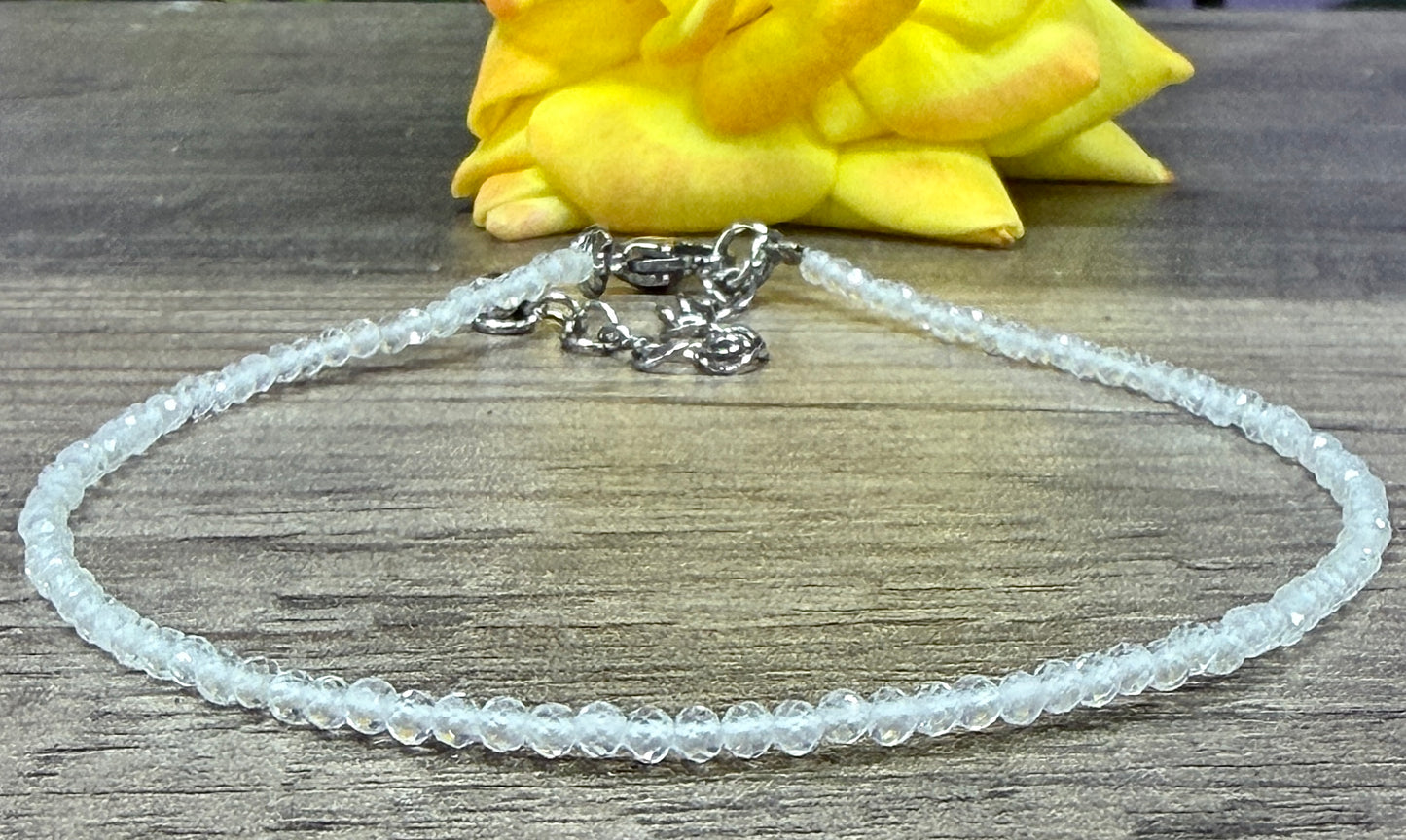 6 PCs 2mm Clear Quartz Anklets Natural Crystal Healing Energy