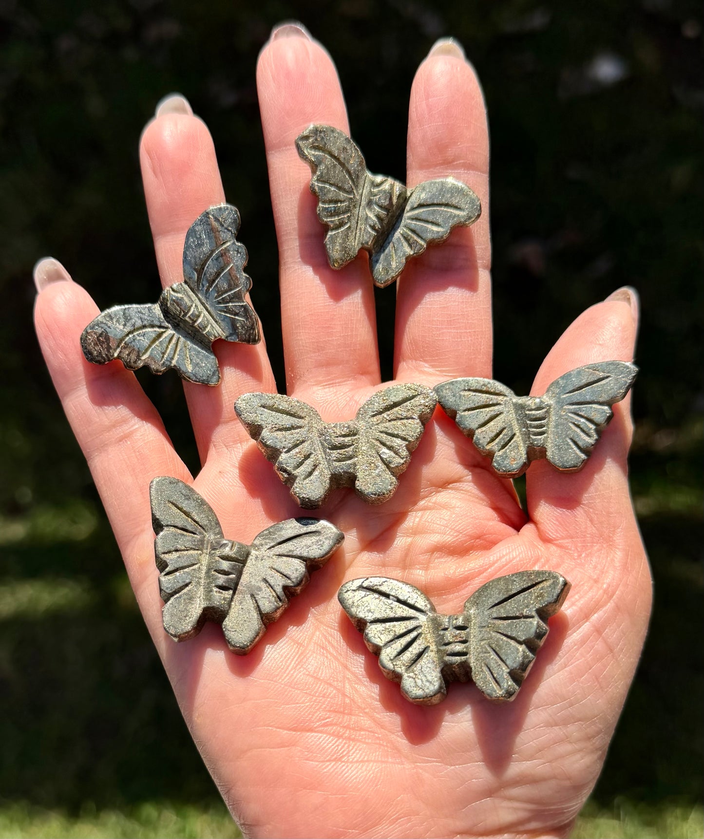 12 PCs Pyrite Butterfly Carving Natural Crystal Healing Energy
