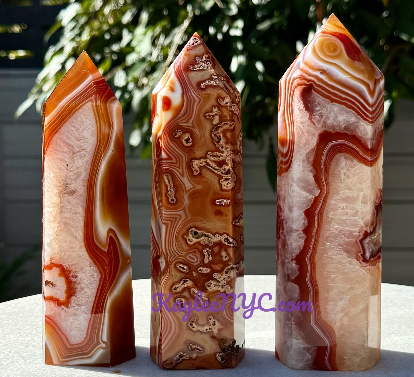 Wholesale Lot 3 pcs large Natural Carnelian obelisk Tower Point Crystal Healing Energy 4.9-5lbs