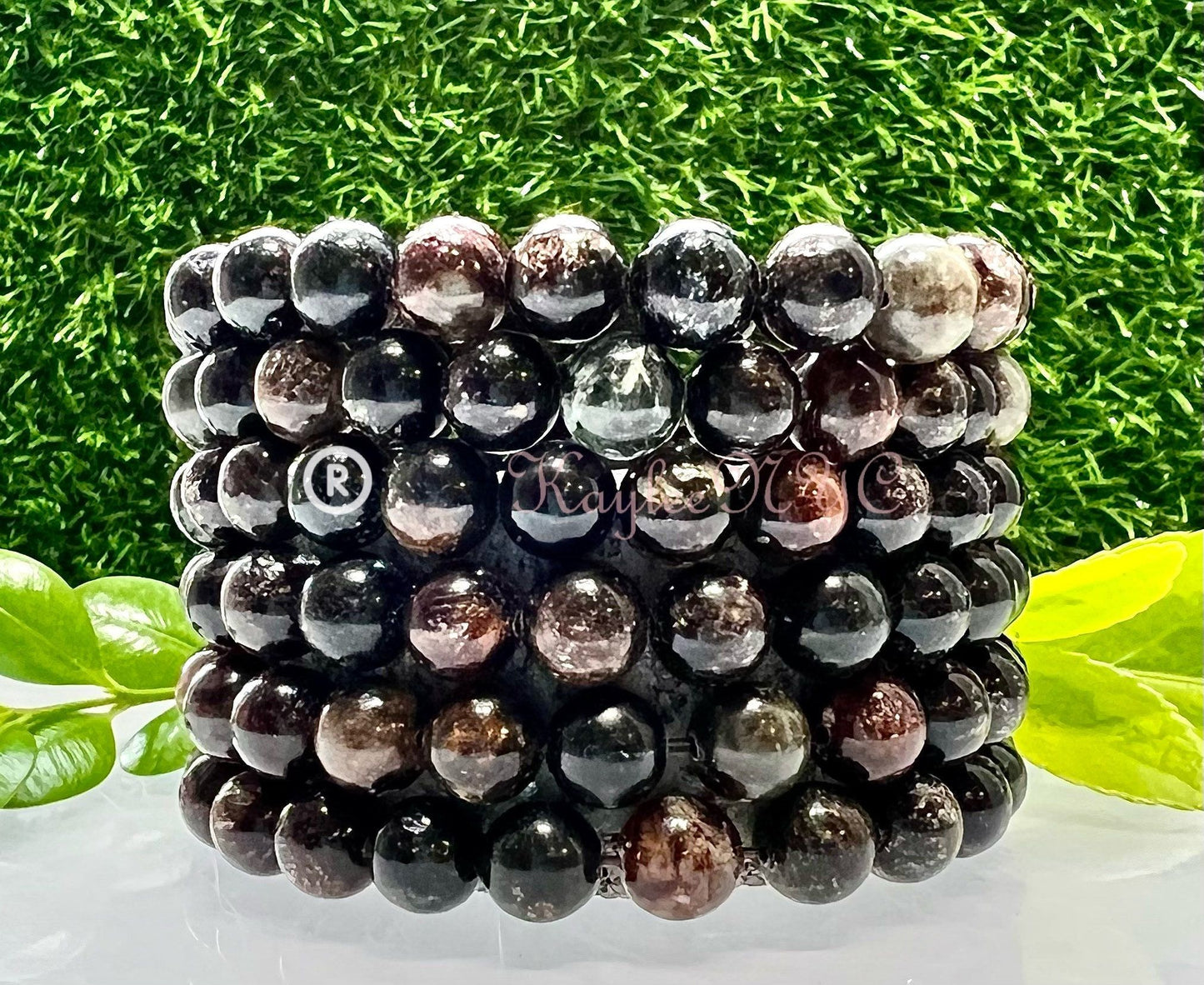 Wholesale 6 Pcs Natural Phlogopite Mica 8mm 7.5” Crystal Healing Stretch Bracelet