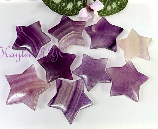 Wholesale Lot 9 PCs Natural Magenta Fluorite Crystal Stars Healing Energy