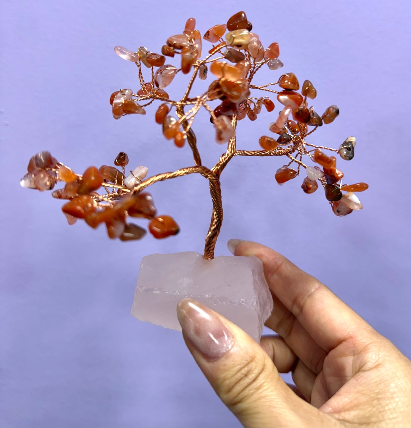 Wholesale Lot 4 Pcs Bonsai Tree with Rose Quartz Crystal Base