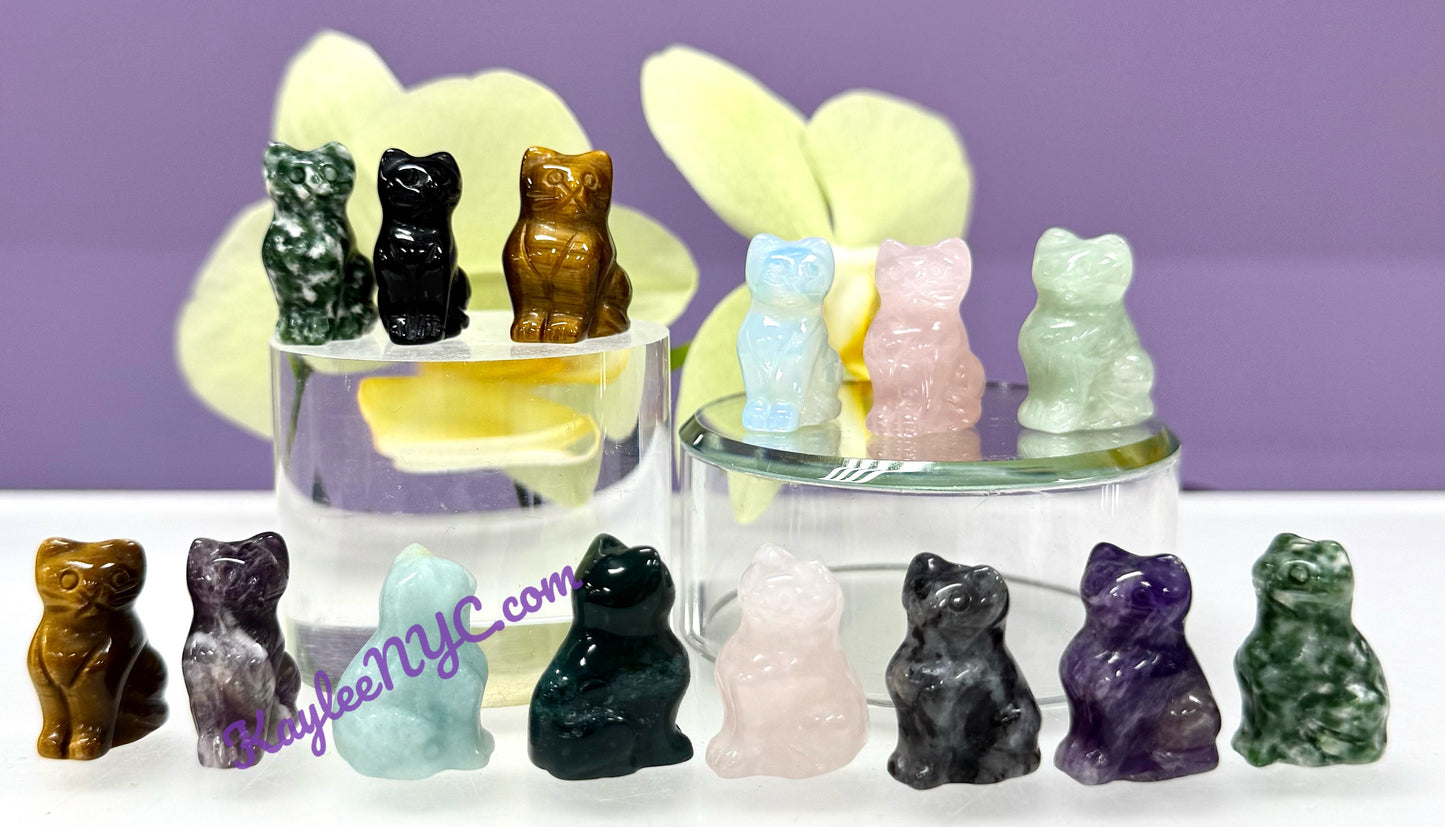 MWholesale Lot 14 PCs Mix Crystals Cat Crystal Healing Energy
