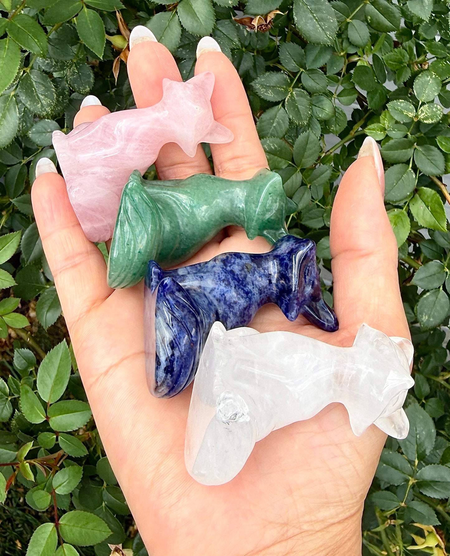 4 pcs Mix Natural Crystal Fox Healing Energy