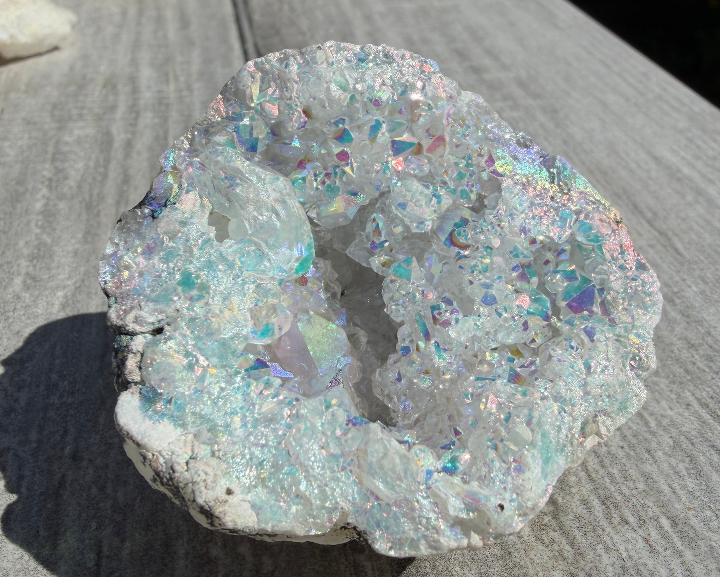 Wholesale Lot 2 Lb Angel Aura White Druzy Quartz Geode Crystal Healing Energy
