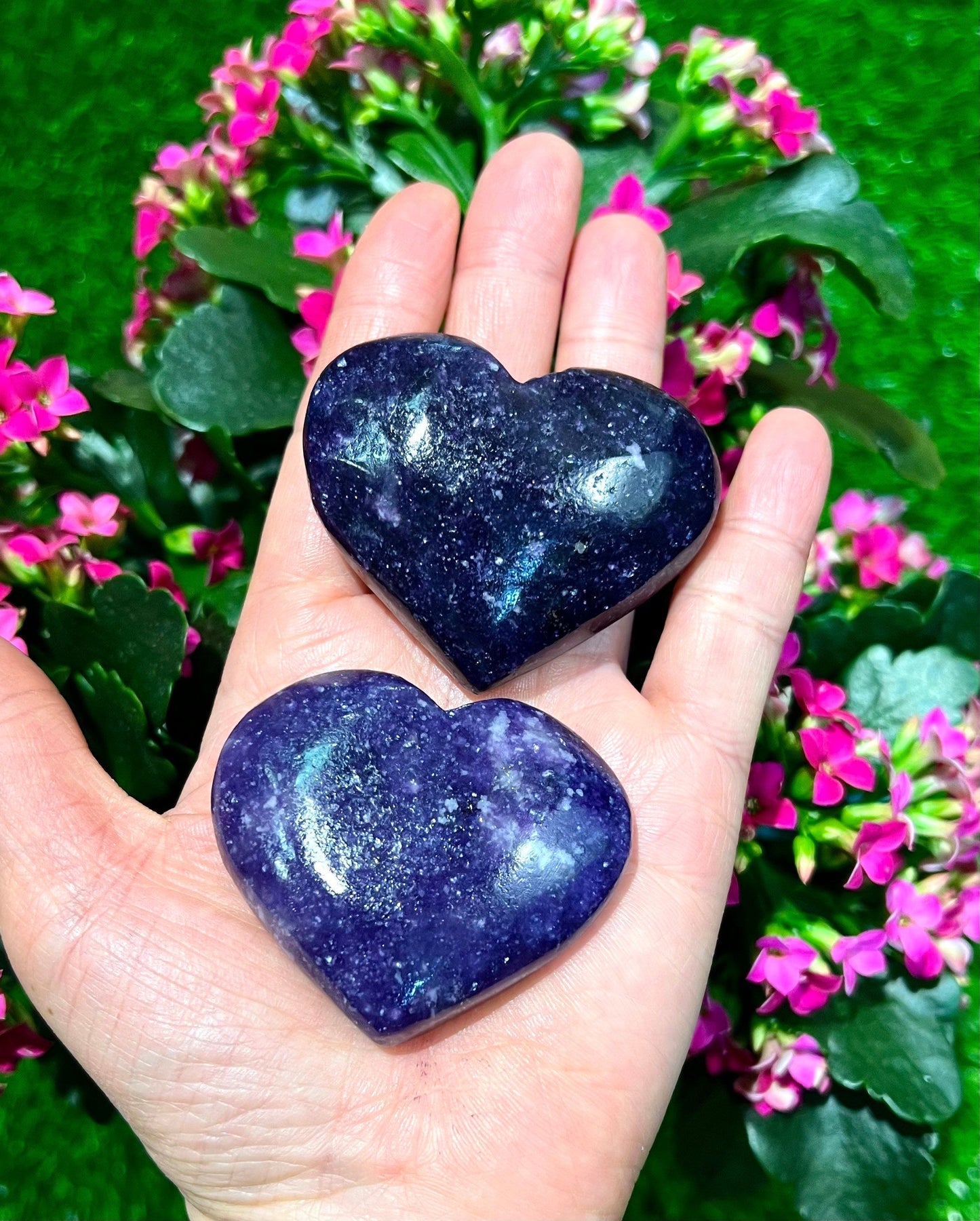 Wholesale Lot 2 Lbs Natural Lepidolite Crystal Heart Healing Energy