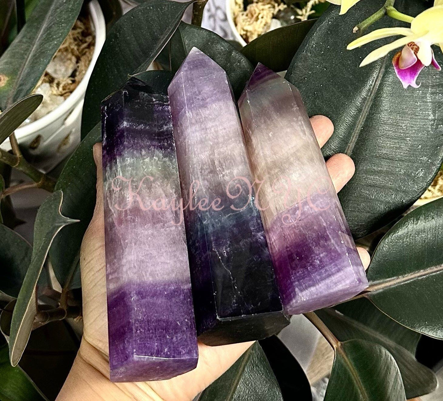 Wholesale Lot 4-5pcs Natural Fluorite obelisk Tower Point Crystal Healing Energy 3.8 to 4 lbs