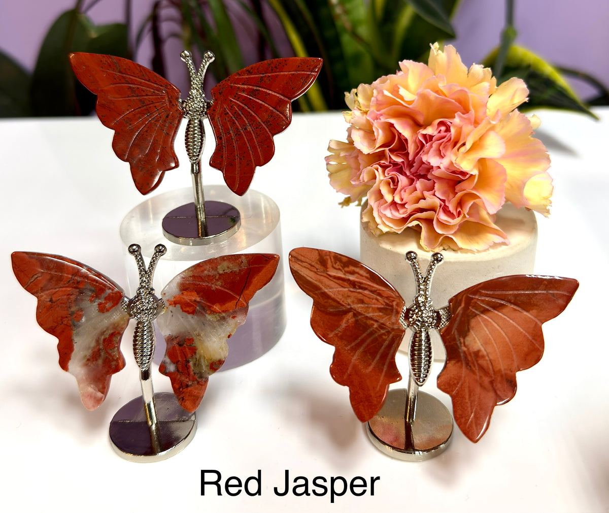 Wholesale Lot 12 PCs Mixed Natural Crystal Butterfly w/stand Healing Energy
