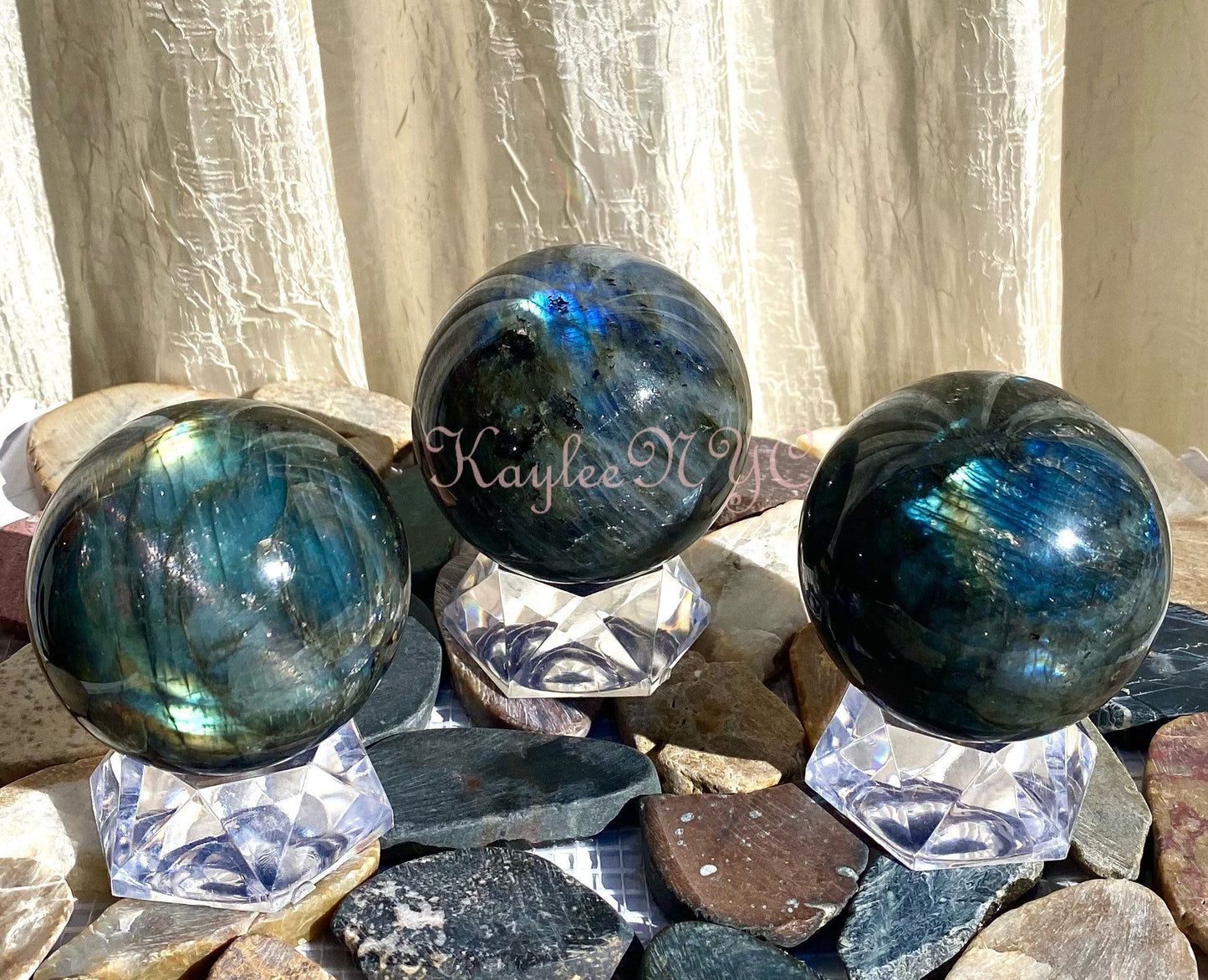 Wholesale Lot 3-5Pcs Natural Labradorite Sphere Crystal Ball Nice Quality healing energy