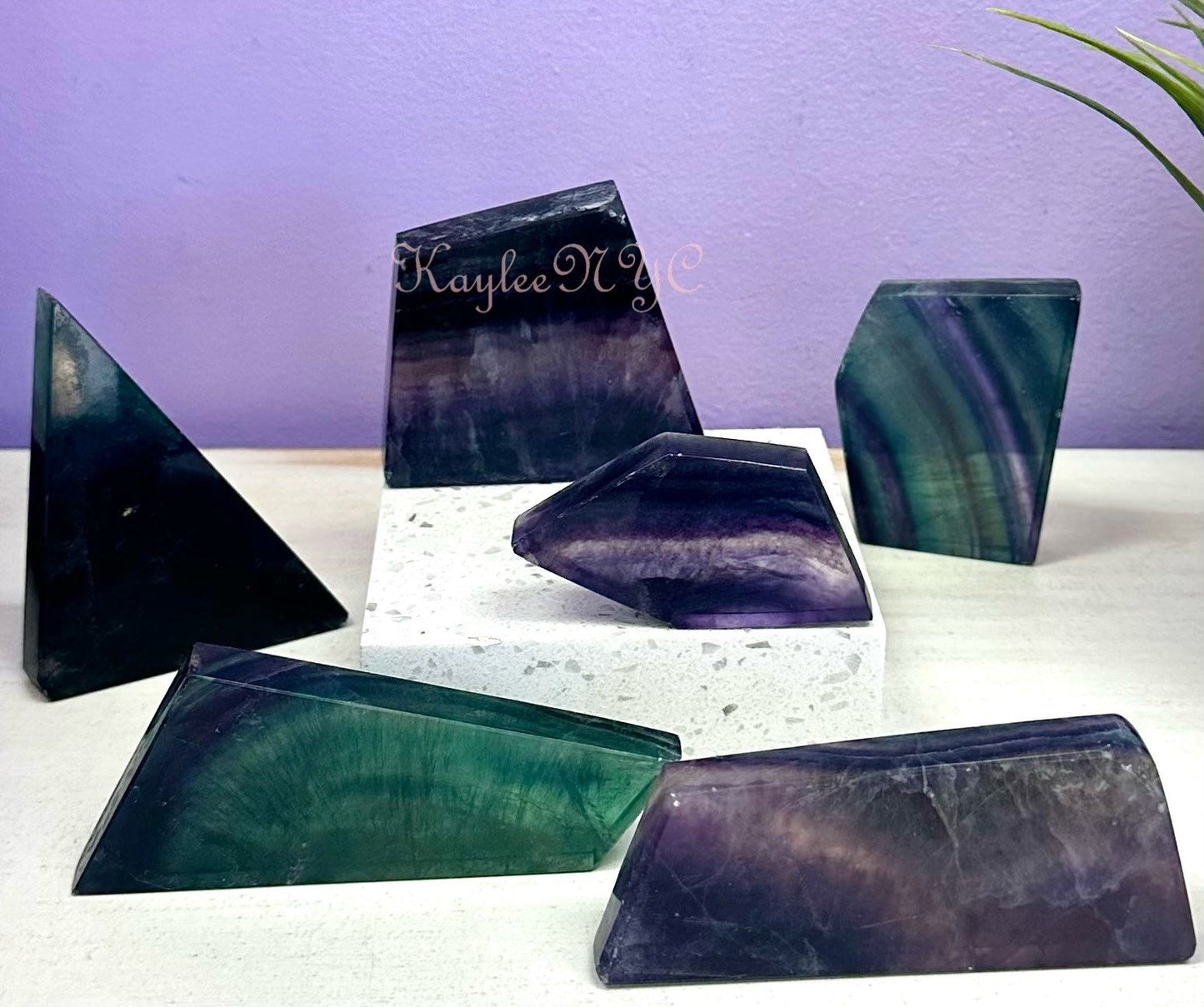 Wholesale Lot 6 pcs Natural Rainbow Fluorite Polished Slab Crystal Nice Quality 1.9-2 lbs