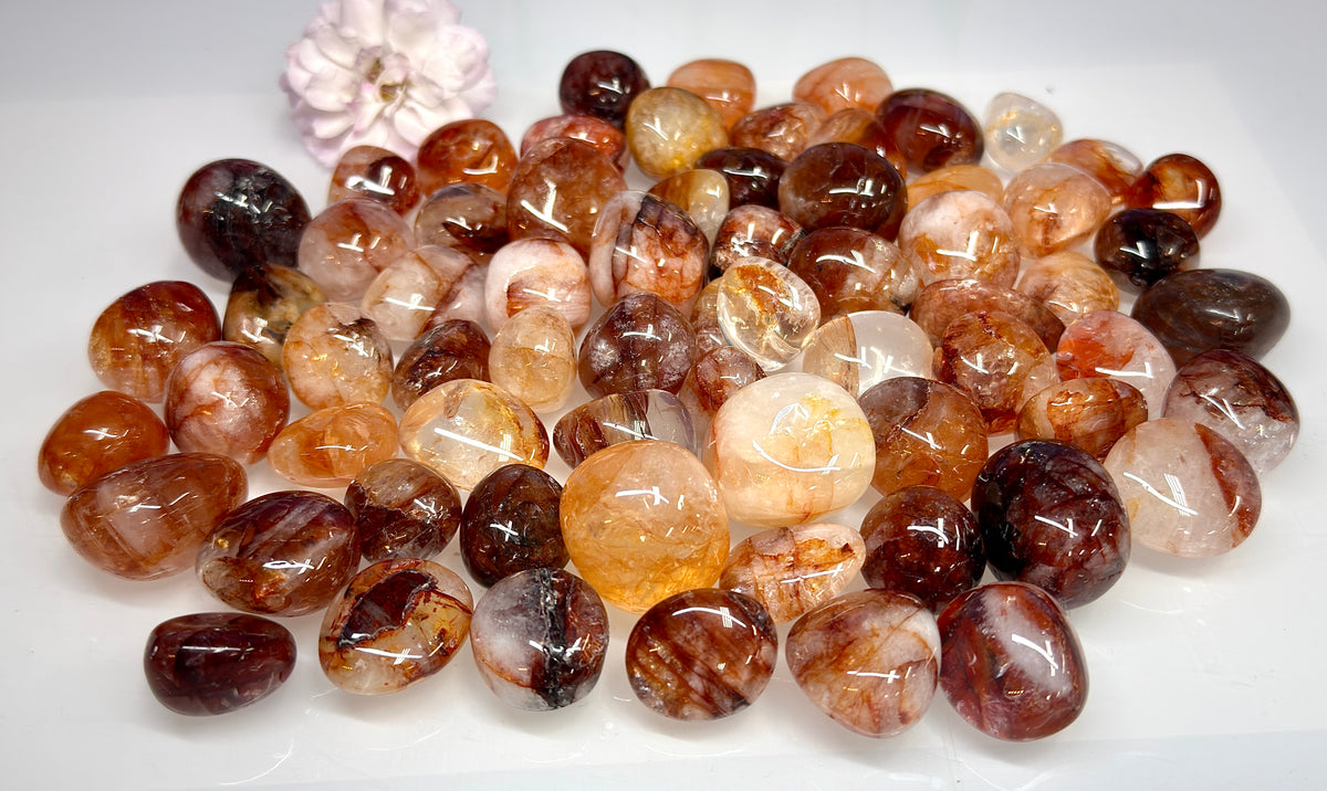 2 lbs Natural Hematoid aka Fire Quartz Tumble
