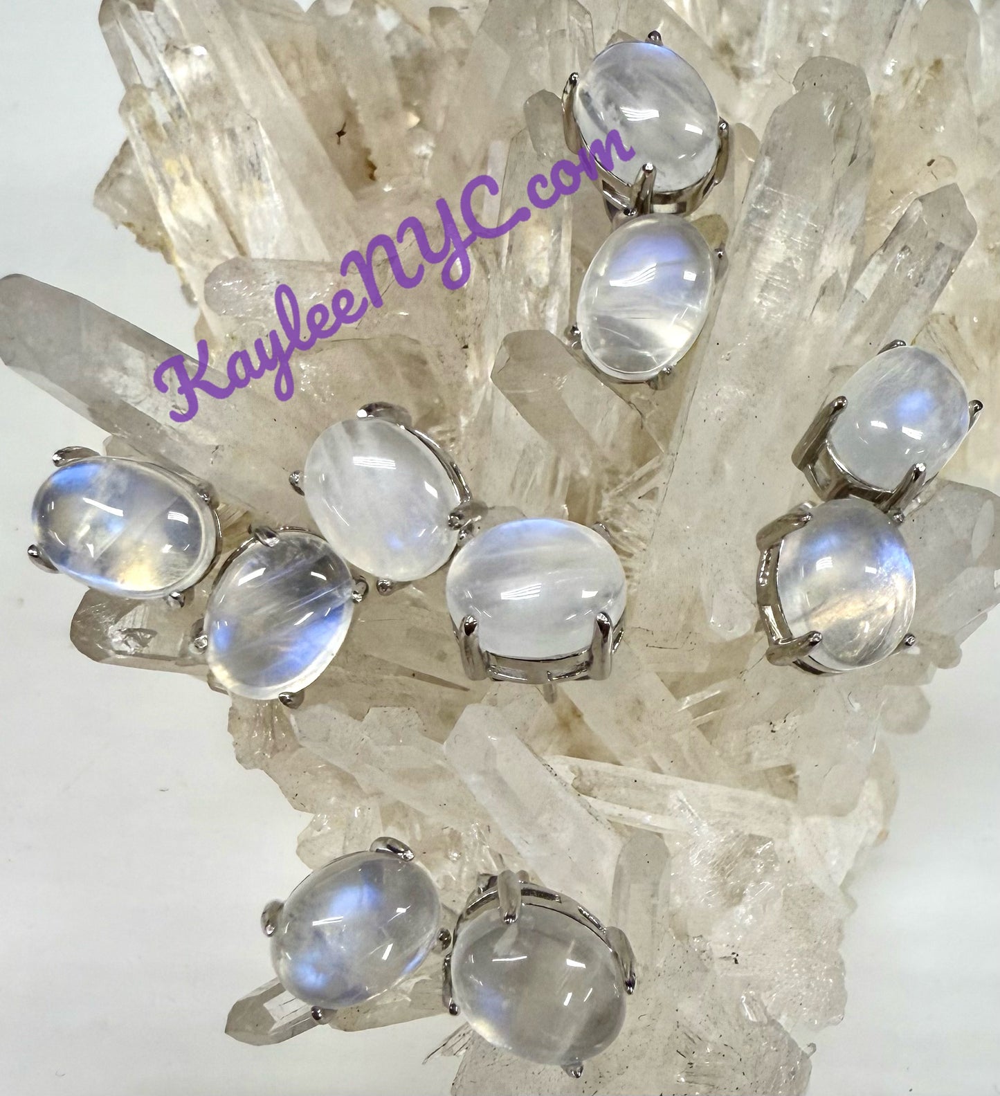 Wholesale Lot 5 Pairs Natural Moonstone Sterling Silver(925) Earring Studs 7x9mm