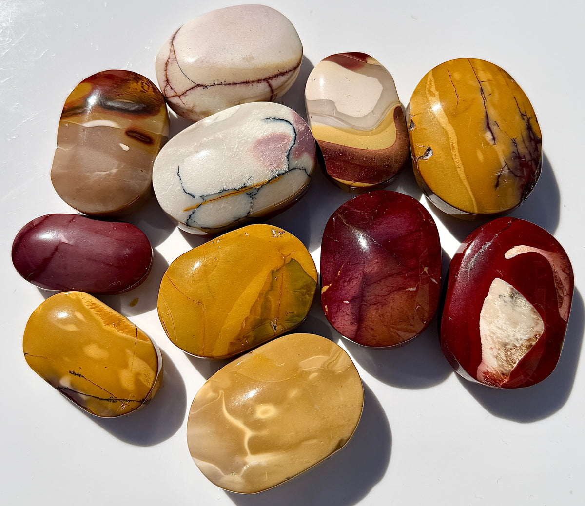 Wholesale Lot 2 lbs Natural Mookaite Jasper Palm Stones Crystal Healing Energy