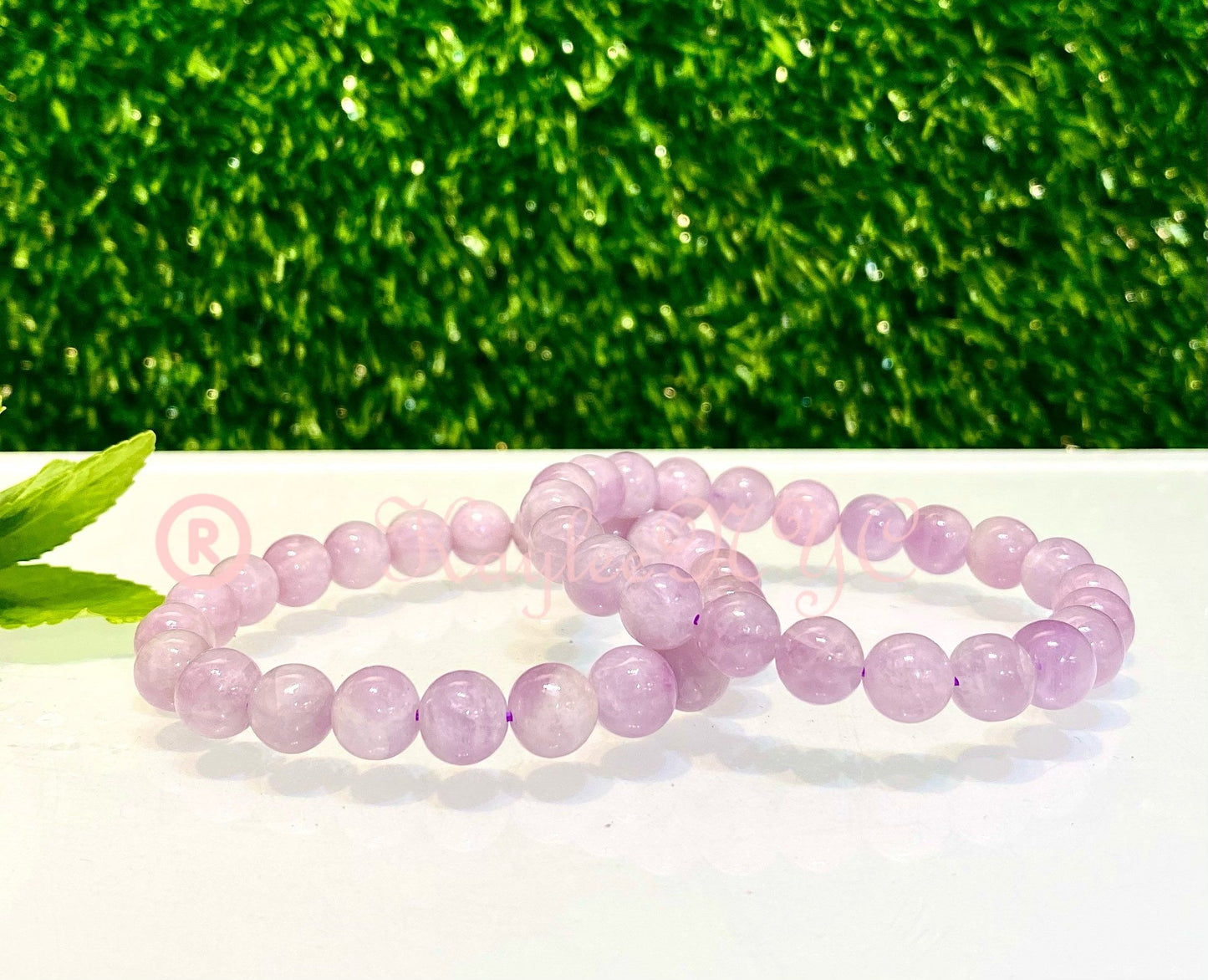 Wholesale 6 Pcs Natural Kunzite 8.4-9mm 7.5” Crystal Bracelet Healing Energy