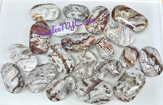 Wholesale 2 Lb Lot Natural Mexican Lace Agate Palm Stones Crystal Energy