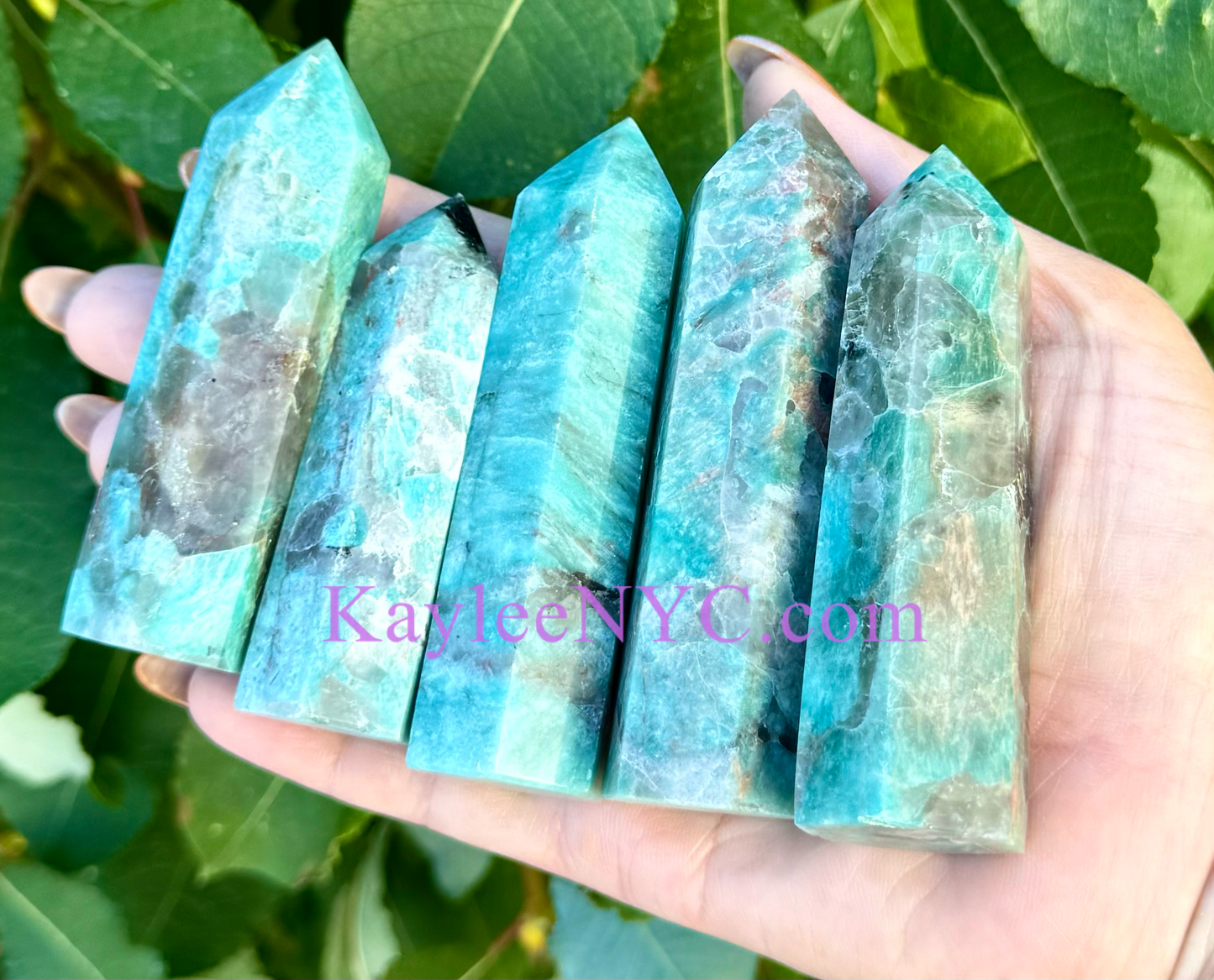 Wholesale Lot 1 Lb Natural Amazonite with Smoky Quartz Obelisk Tower Point Crystal Healing