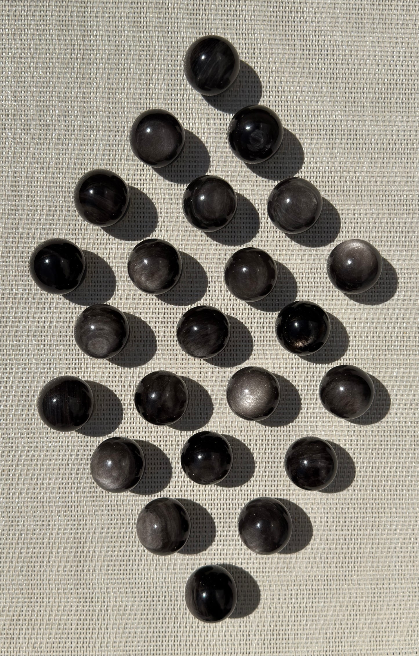 Wholesale Lot – 2 lbs Silver Sheen Obsidian Spheres | Natural Volcanic Glass